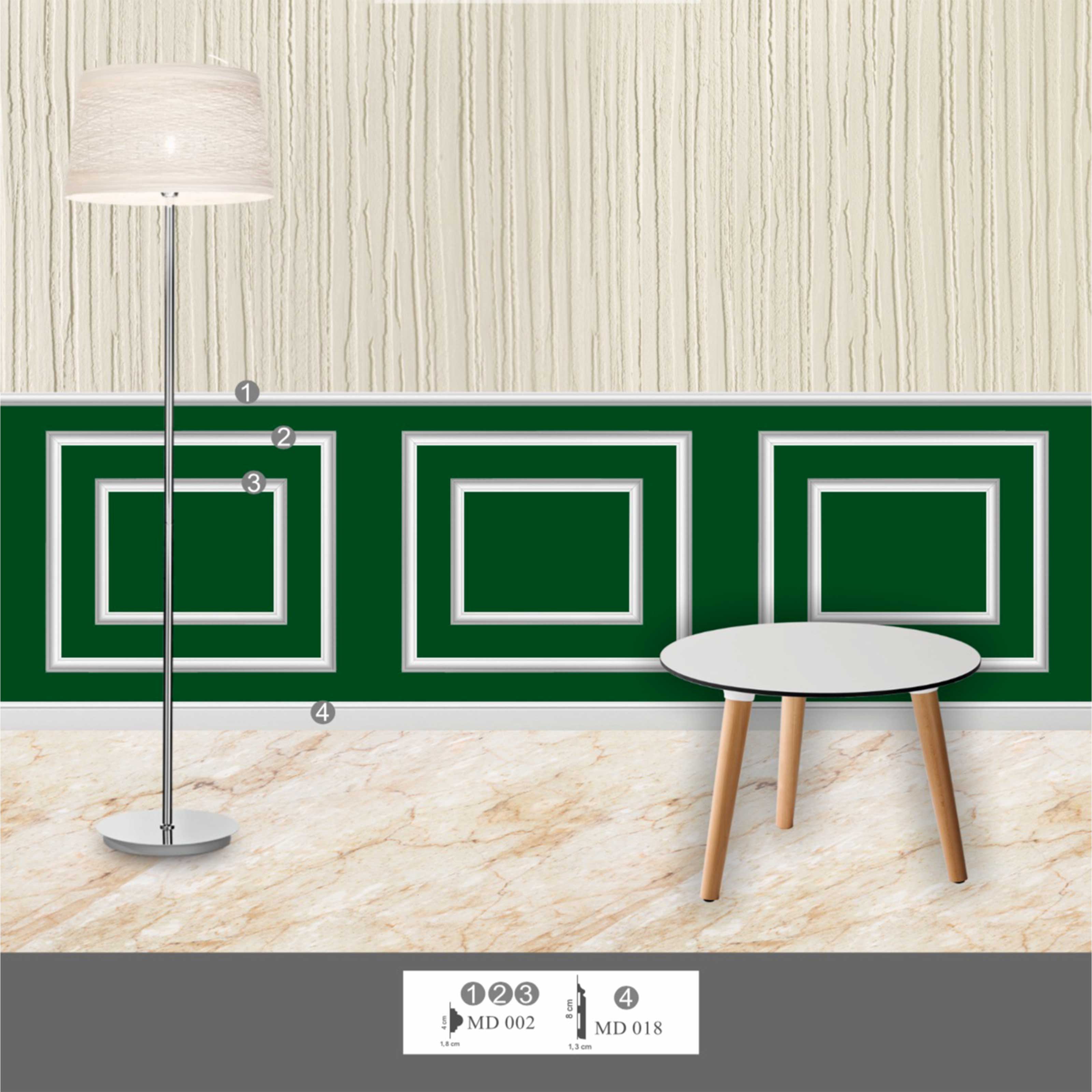 KIT 2mq di Boiserie Già tagliate Autoadesive in Polistrutturato pronte in 5min Mod. NISIDE - Eternal Parquet