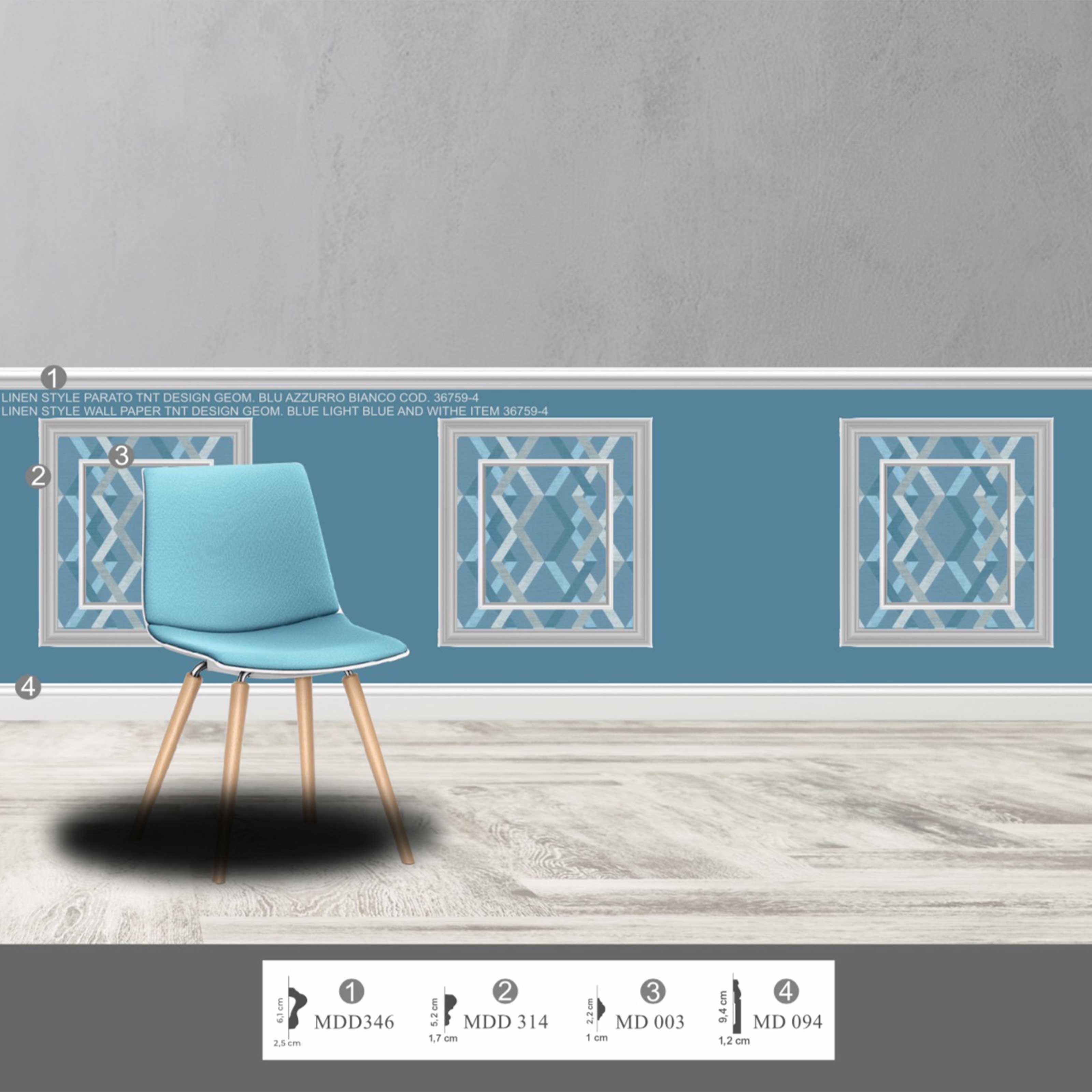 KIT 2mq di Boiserie Già tagliate Autoadesive in Polistrutturato pronte in 5min Mod. NOEMI - Eternal Parquet