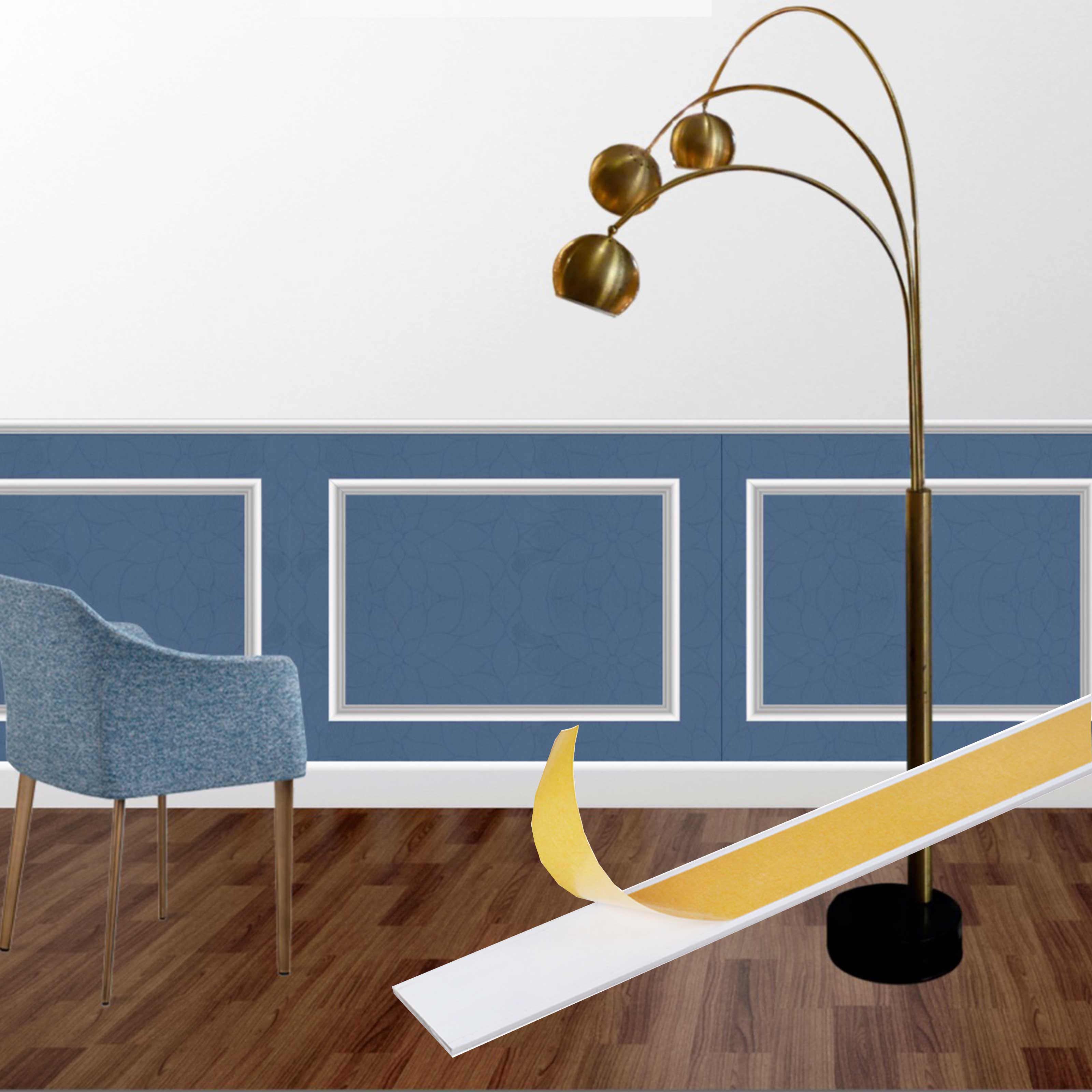 KIT 2mq di Boiserie Già tagliate Autoadesive in Polistrutturato pronte in 5min Mod. VITTORIA - Eternal Parquet