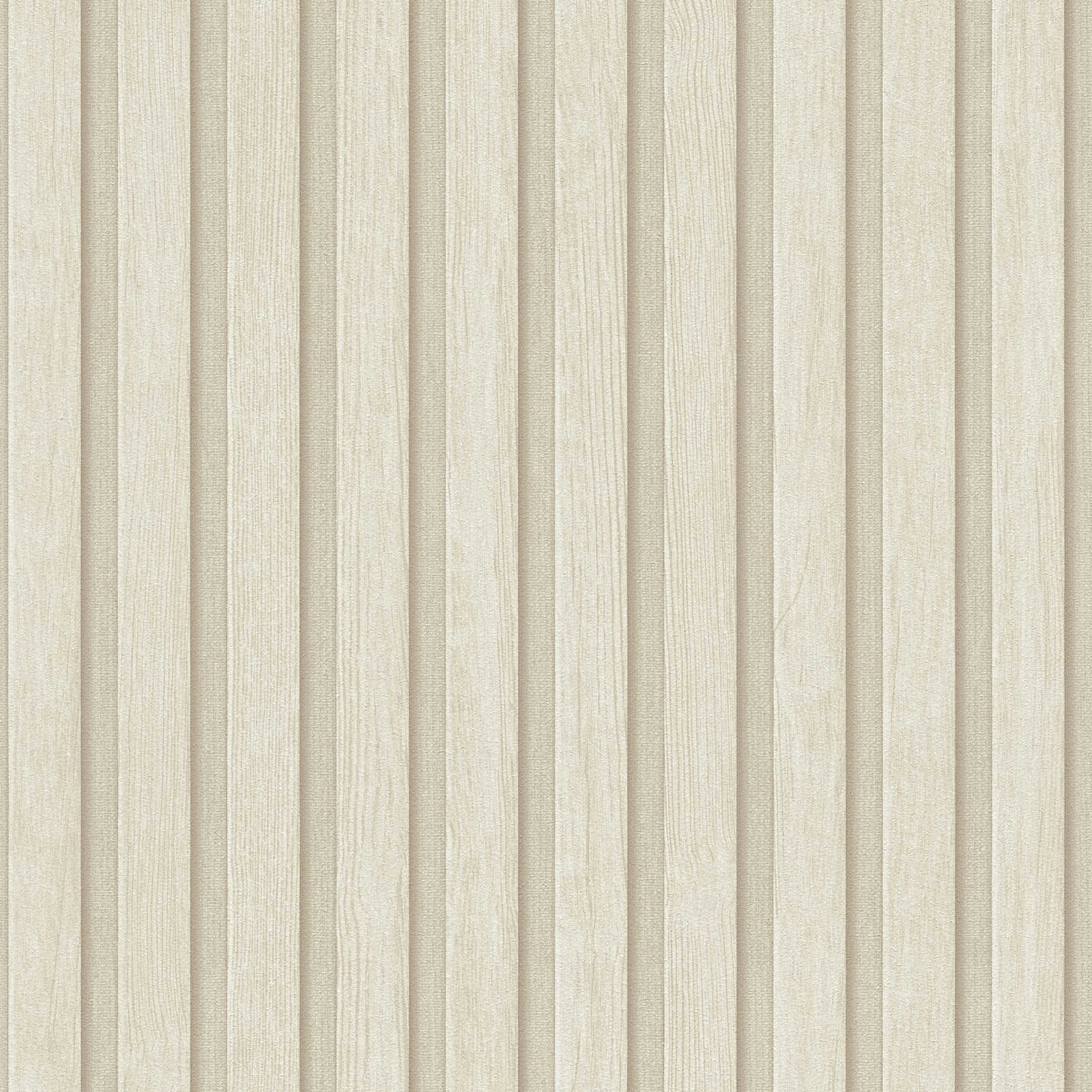Rotolo da 5 mq di Carta da Parati LAMELLI LEGNO MILLERIGHE 3D effetto Boiserie CREAM - Eternal Parquet