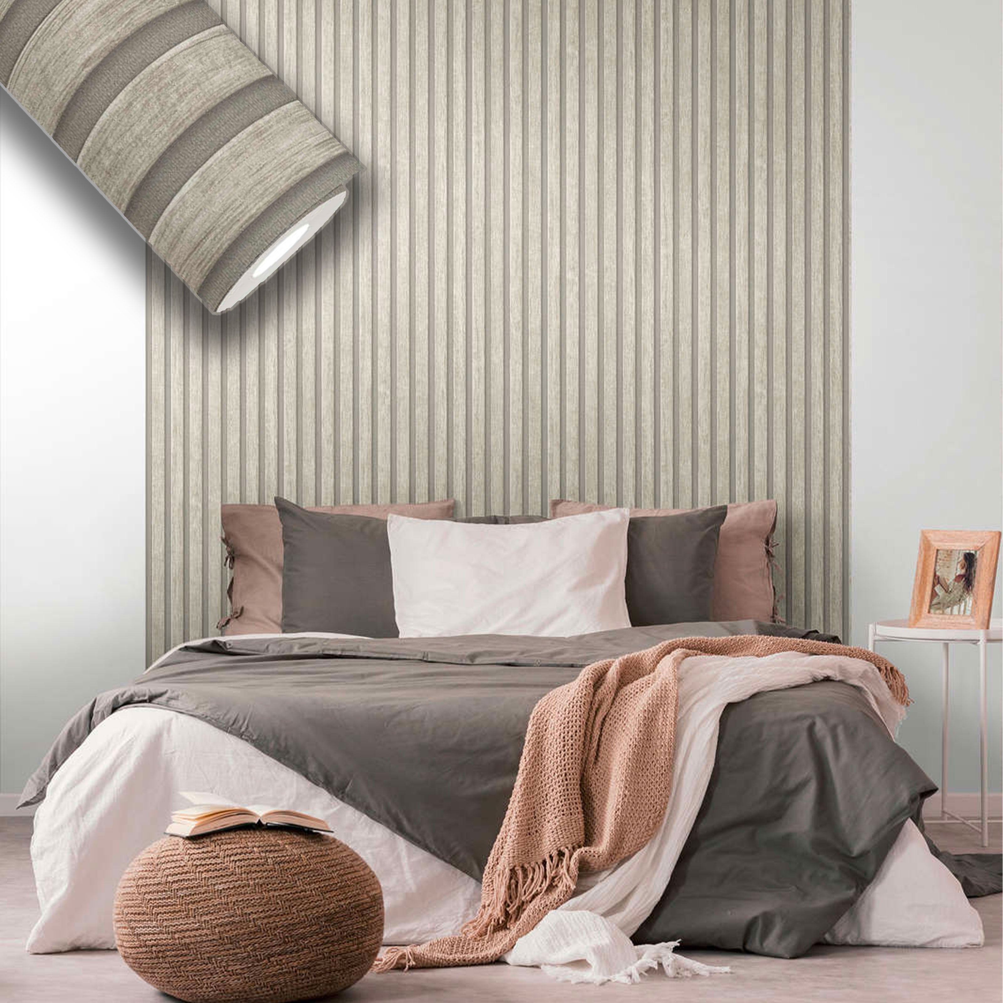 Rotolo da 5 mq di Carta da Parati LAMELLI LEGNO MILLERIGHE 3D effetto Boiserie PROVENZALE - Eternal Parquet