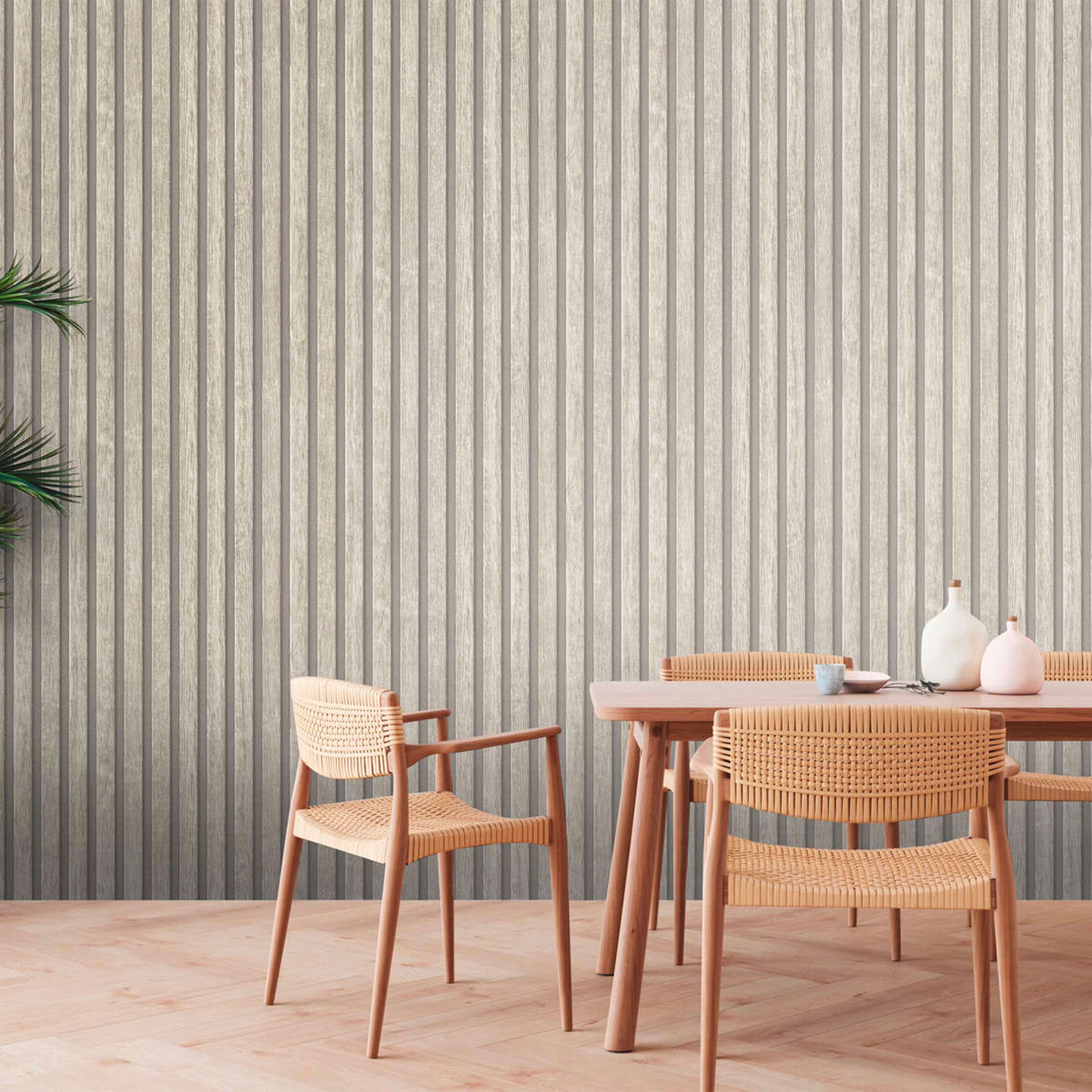 Rotolo da 5 mq di Carta da Parati LAMELLI LEGNO MILLERIGHE 3D effetto Boiserie PROVENZALE - Eternal Parquet