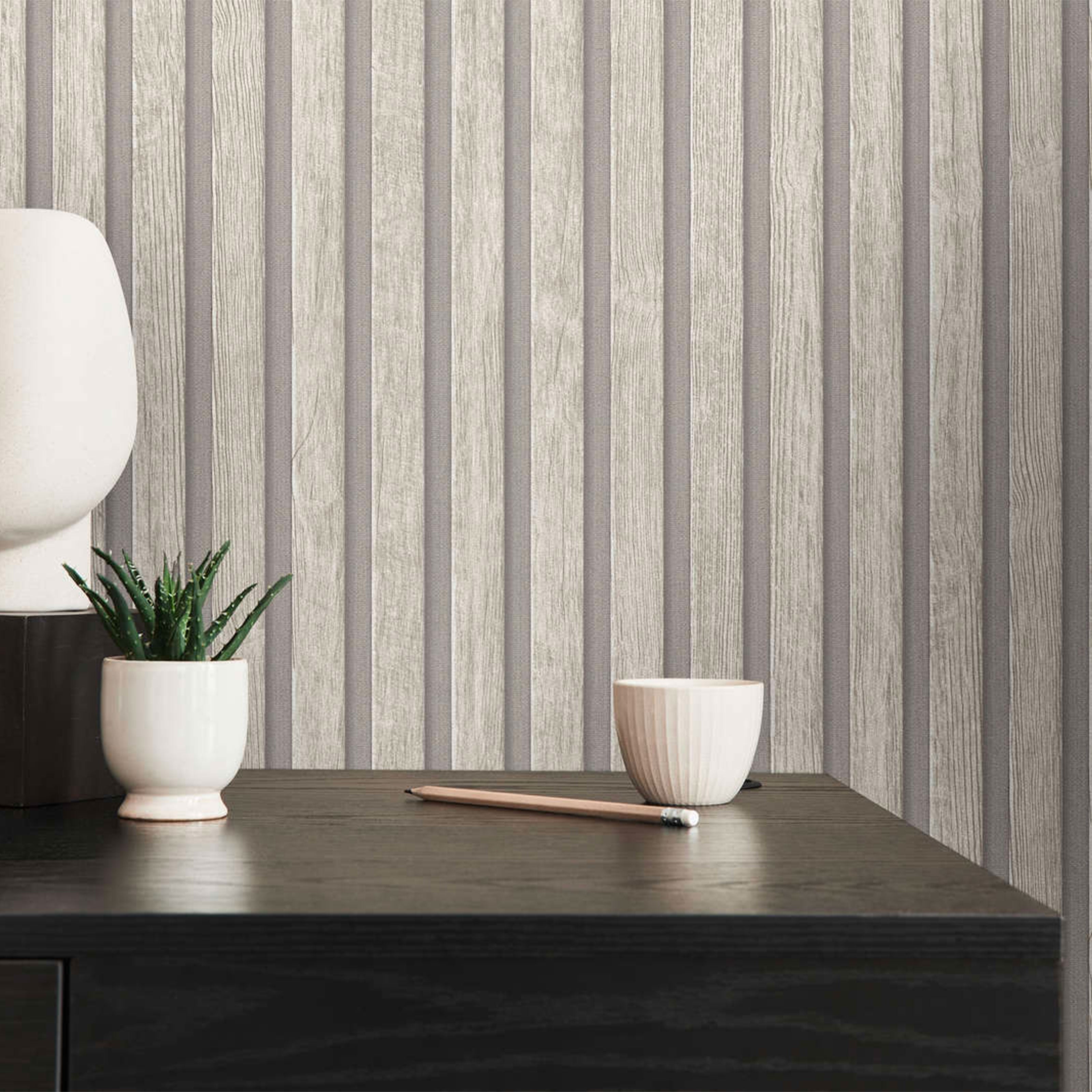 Rotolo da 5 mq di Carta da Parati LAMELLI LEGNO MILLERIGHE 3D effetto Boiserie PROVENZALE - Eternal Parquet