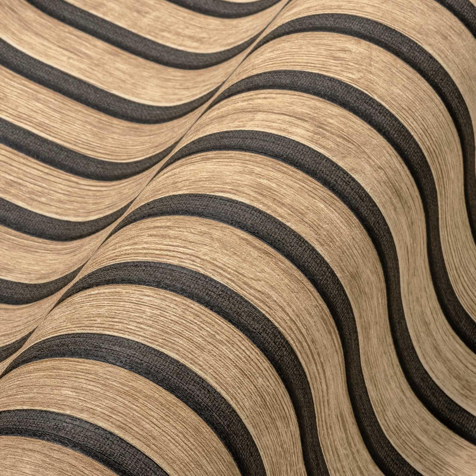 Rotolo da 5 mq di Carta da Parati LAMELLI LEGNO MILLERIGHE 3D effetto Boiserie ROVERE - Eternal Parquet