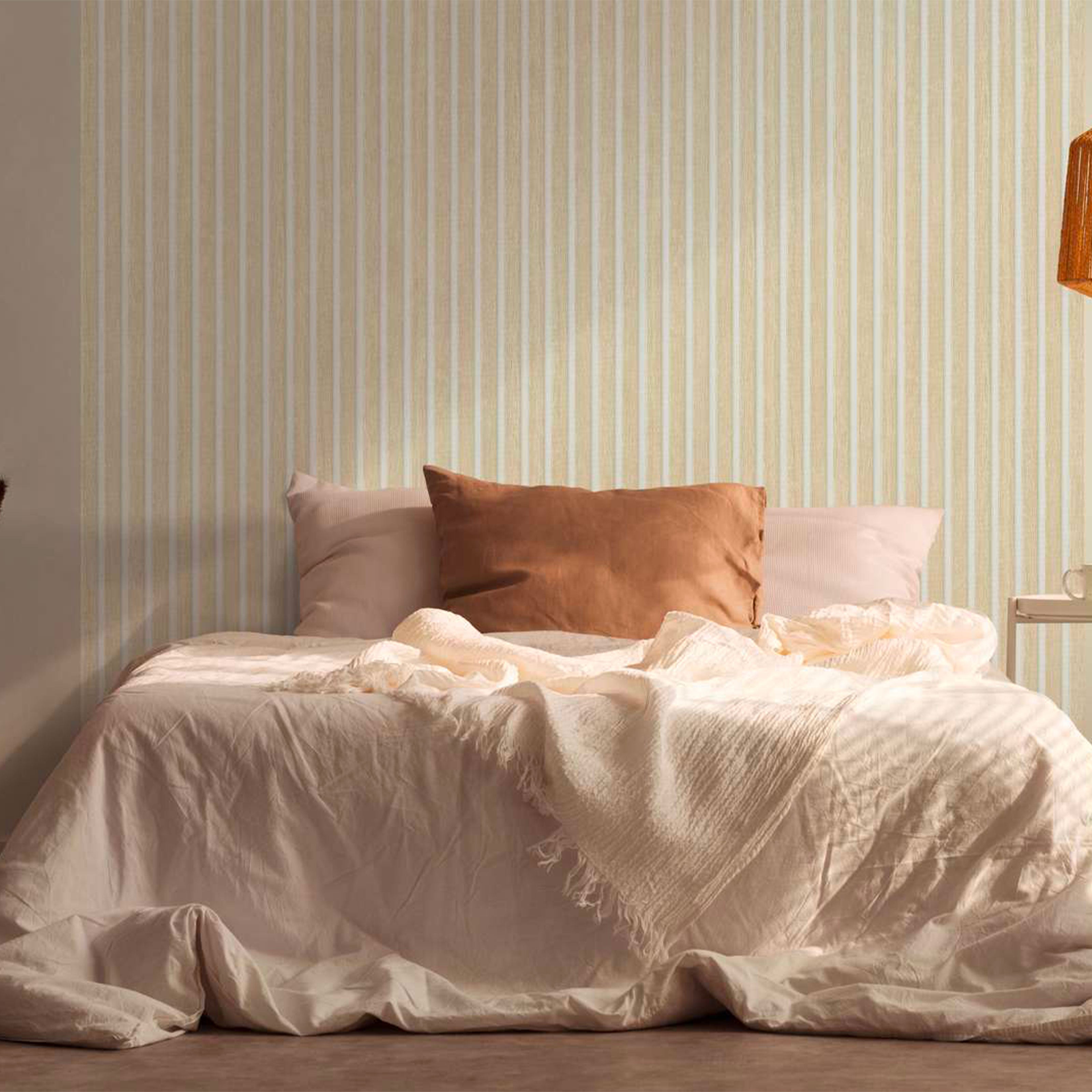 Rotolo da 5 mq di Carta da Parati LAMELLI LEGNO MILLERIGHE 3D effetto Boiserie SBIANCATO - Eternal Parquet