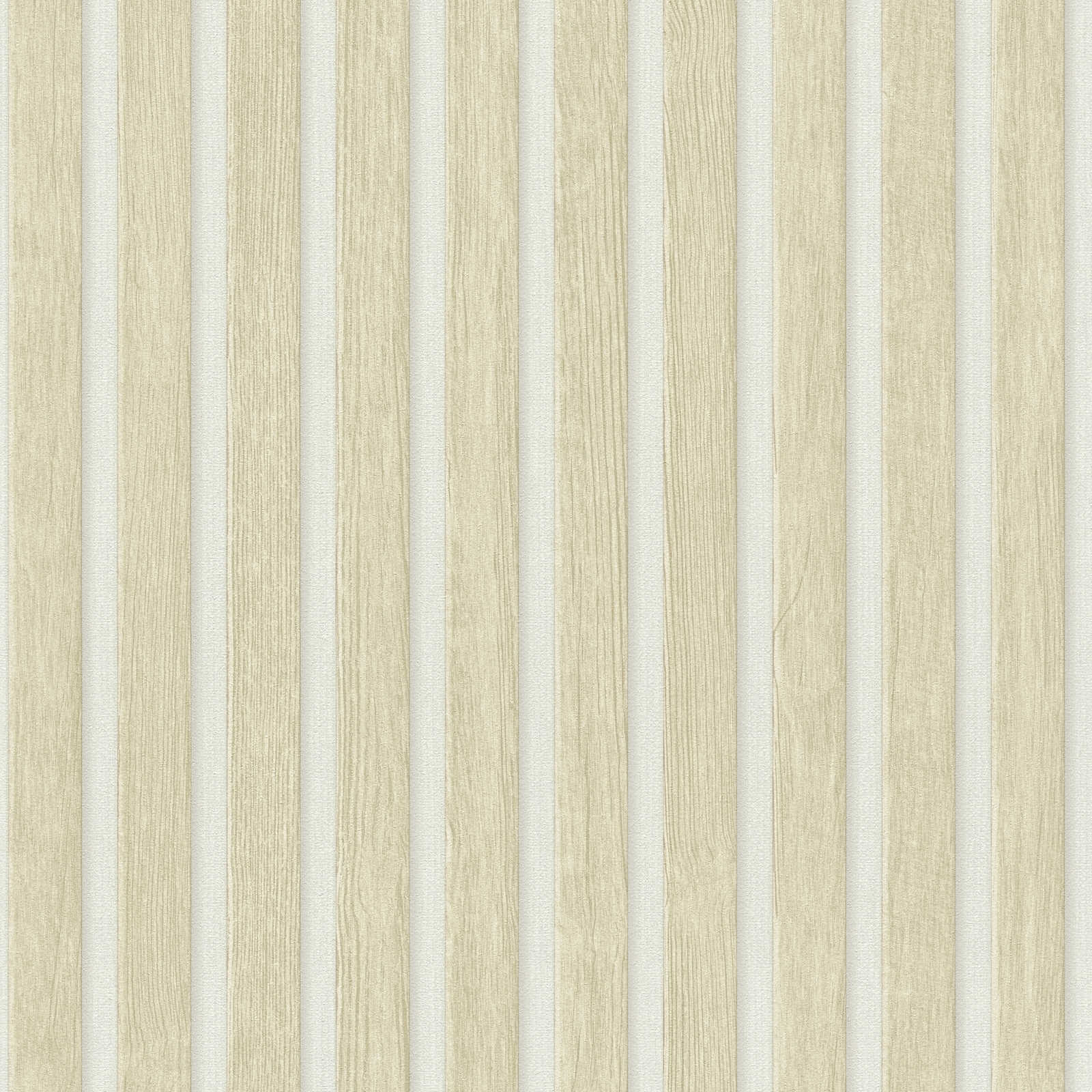 Rotolo da 5 mq di Carta da Parati LAMELLI LEGNO MILLERIGHE 3D effetto Boiserie SBIANCATO - Eternal Parquet