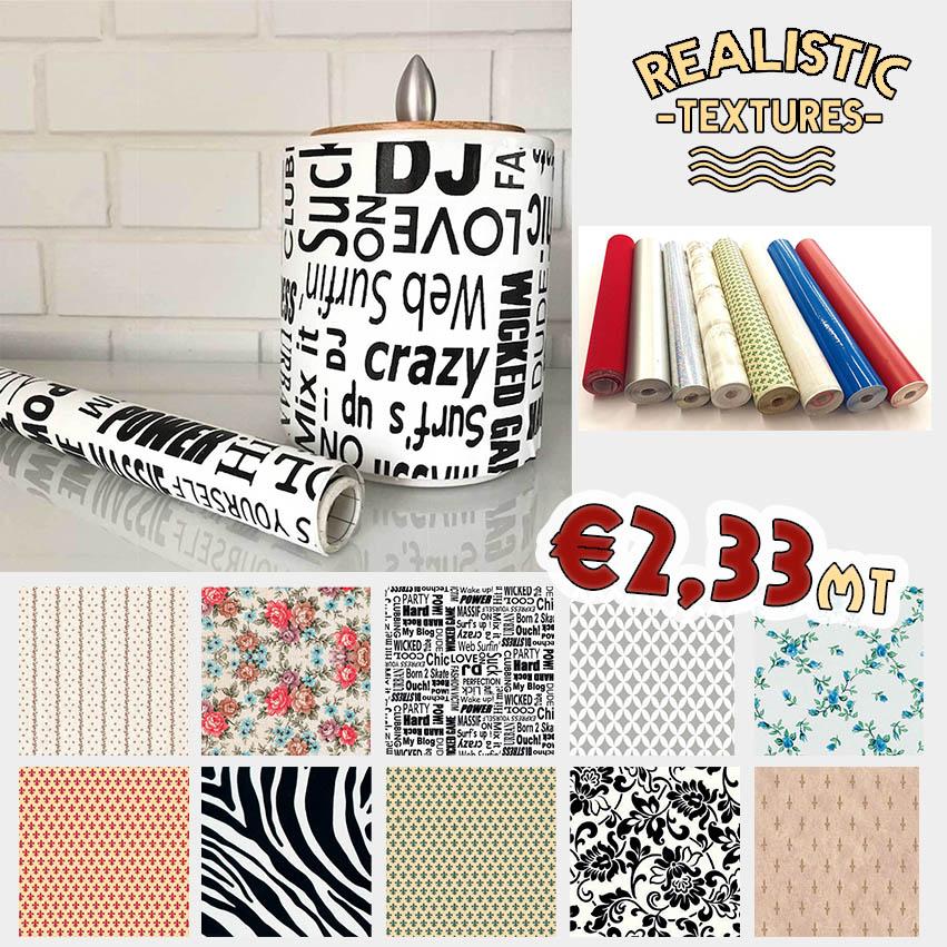 Rotolo di plastica adesiva effetto fiori, zebra 15mt x 45cm per cucine, pareti - Eternal Parquet