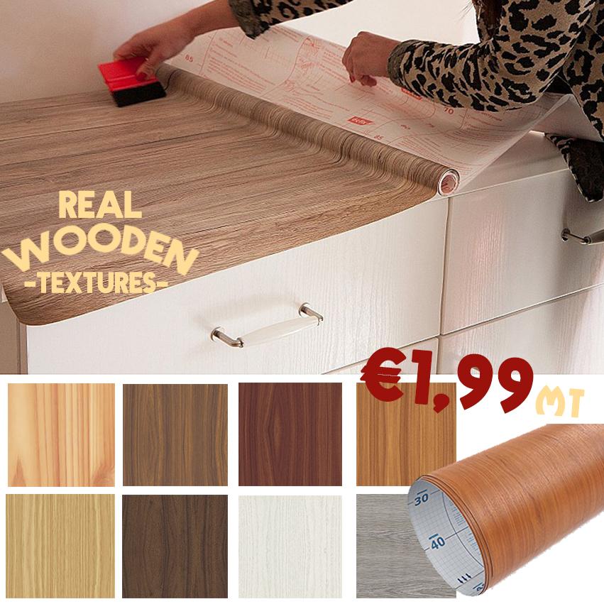 Pellicola adesiva effetto legno al metro per impiallacciare mobili porte tavoli - Eternal Parquet