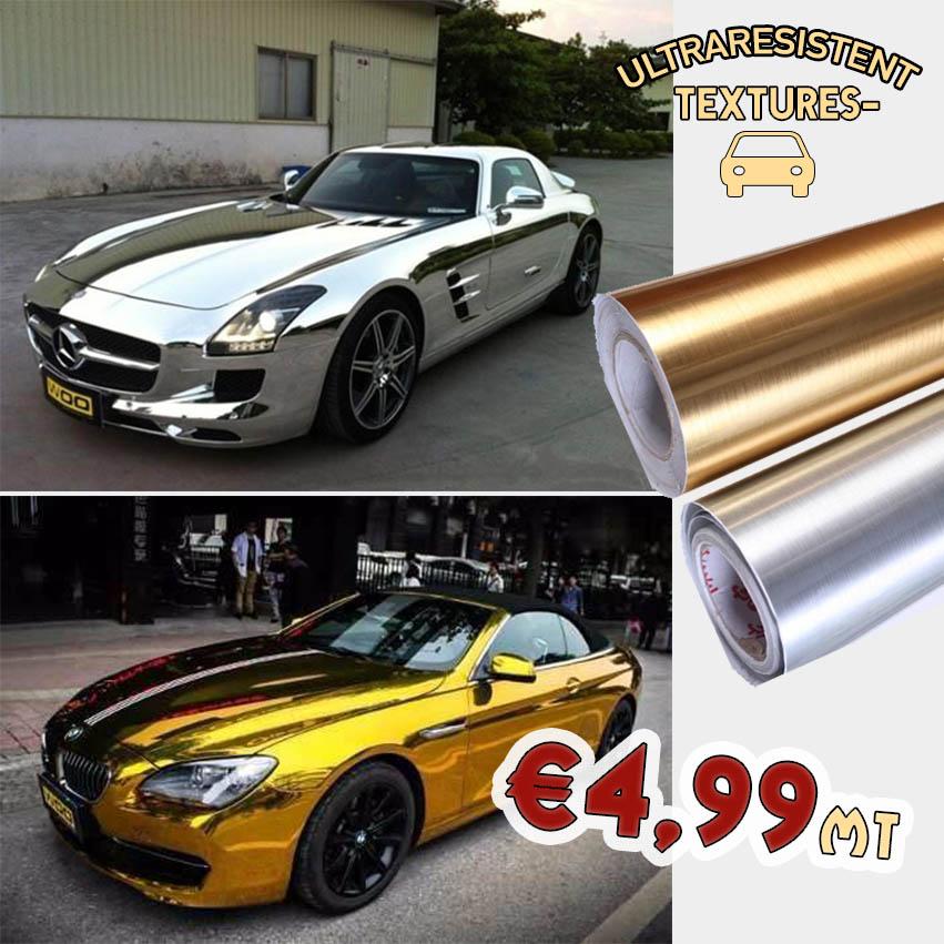 Rotolo plastica adesiva effetto ORO LUCIDO E ARGENTO LUCIDO 15mt x 45cm multiuso - Eternal Parquet