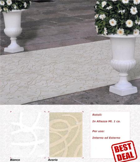 PASSATOIA TAPPETO mod "RELAIS" Bianco o Avorio per esterni ideale per cerimonie, alberghi, matrimoni e feste (cm100 largo) - Eternal Parquet