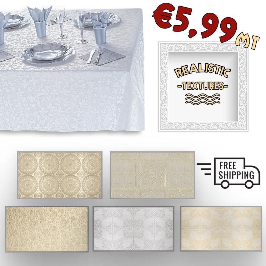 ROTOLO DA 20 METRI di Tovaglia in cerata in Pizzo inceratina morbida in Vinile - Eternal Parquet