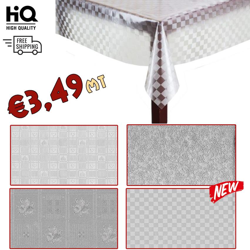 ROTOLO 30MT di Tovaglia CRISTAL PVC Trasparente goffrata H140 antimacchia - Eternal Parquet