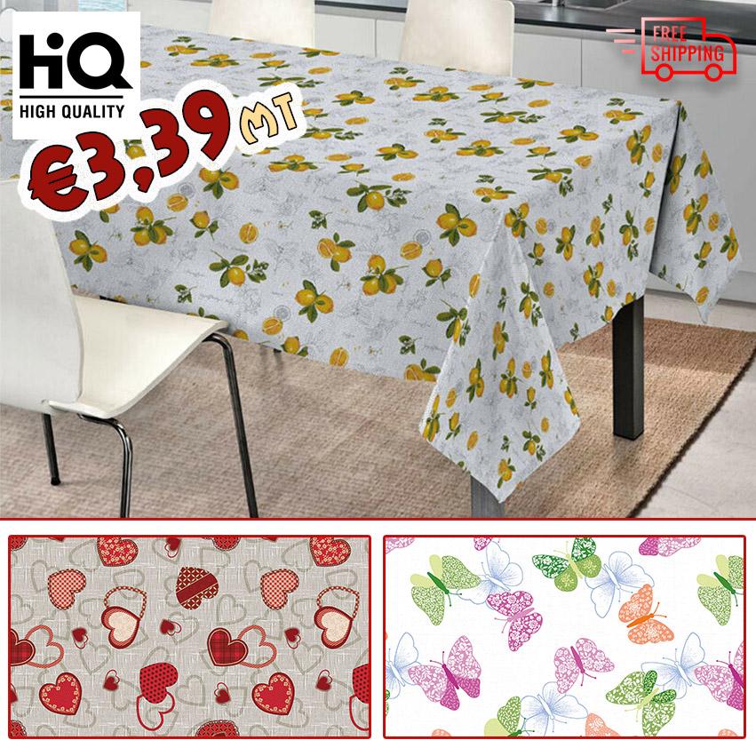 ROTOLO DA 30MT di Tovaglia cerata inceratina con decori a Fiori, Cuori, Limoni - Eternal Parquet
