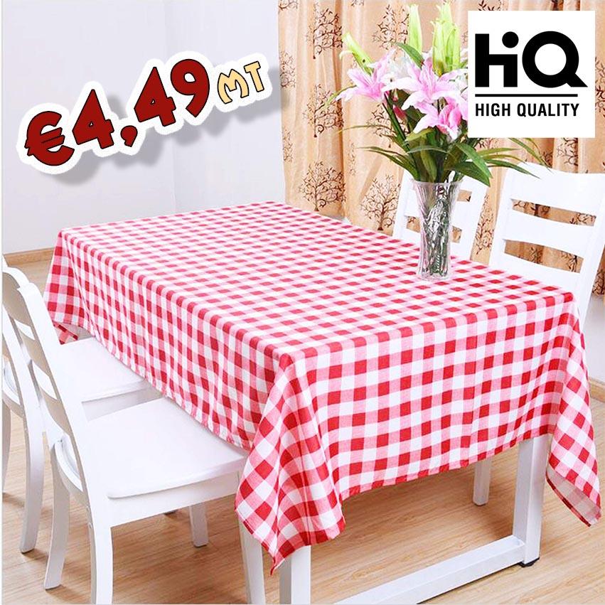 Tovaglia cerata in VINILE antimacchia rossa a quadri h140 per casa, trattorie - Eternal Parquet