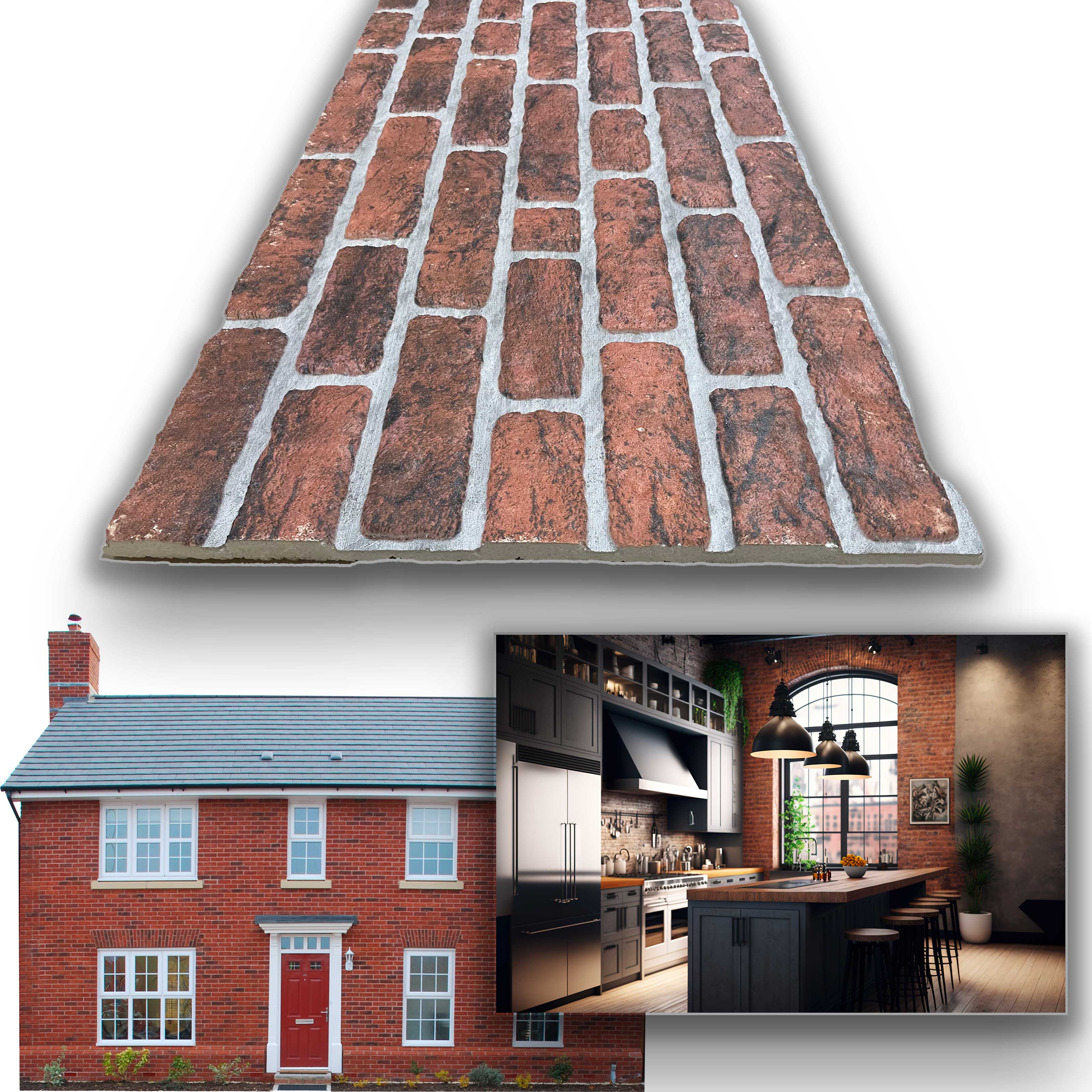 CAPPOTTO esterno - interno isolante in STYROFOAM 3D da 2cm con sabbiatura e malta mattoni Rossi - Eternal Parquet