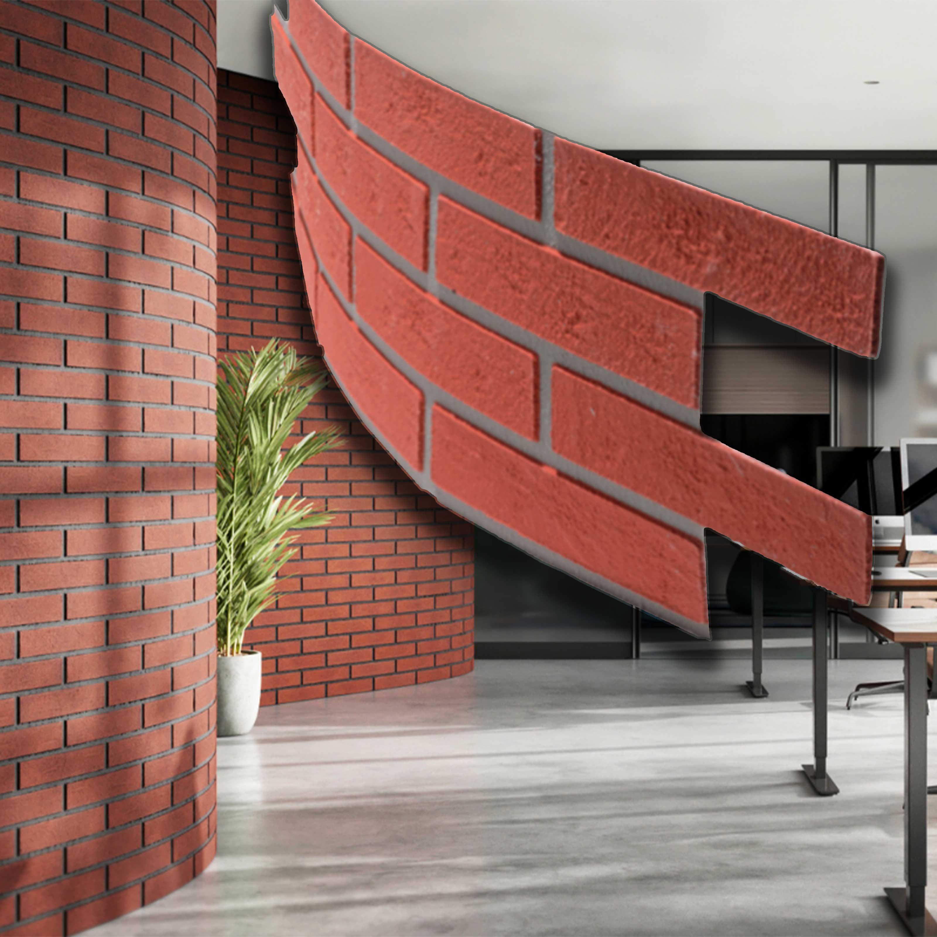 RIVESTIMENTO esterno - interno isolante FLEX 248X770X5mm con mattoni ROSSI Ultrarealistici - Eternal Parquet