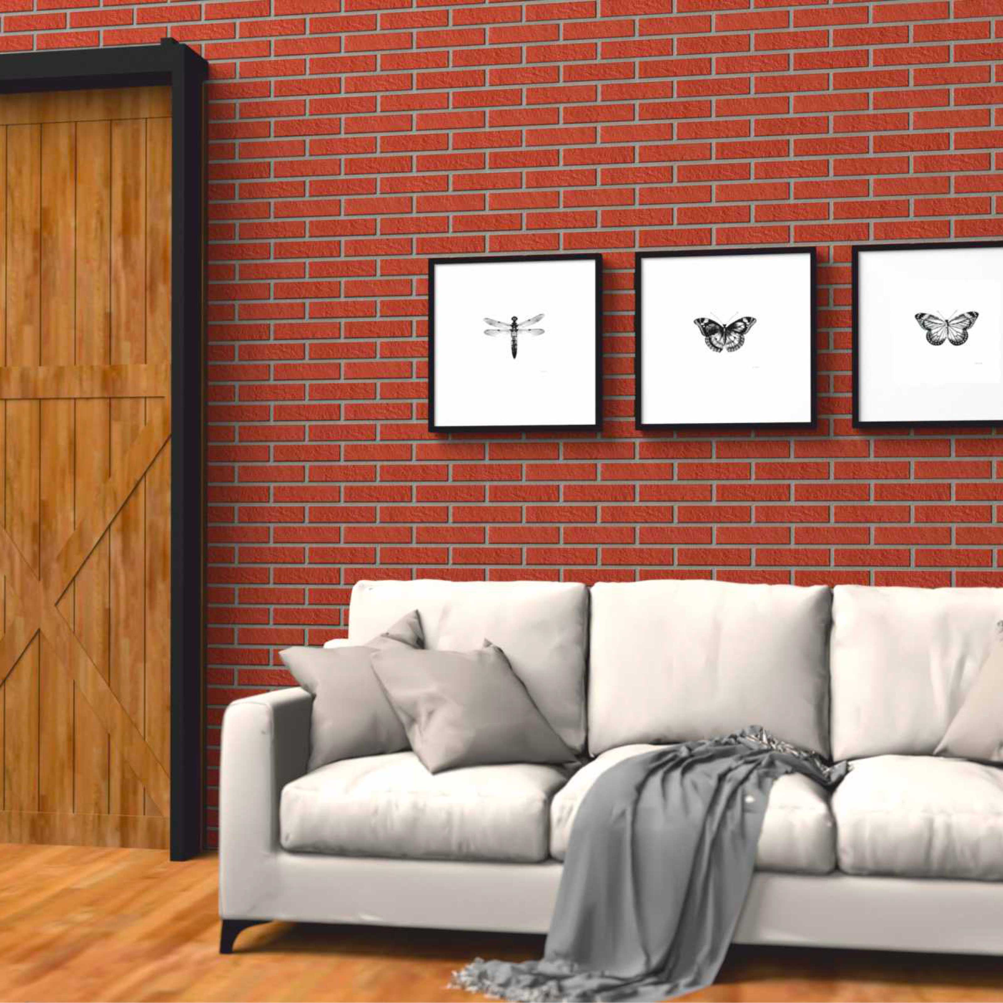 RIVESTIMENTO esterno - interno isolante FLEX 248X770X5mm con mattoni ROSSI Ultrarealistici - Eternal Parquet