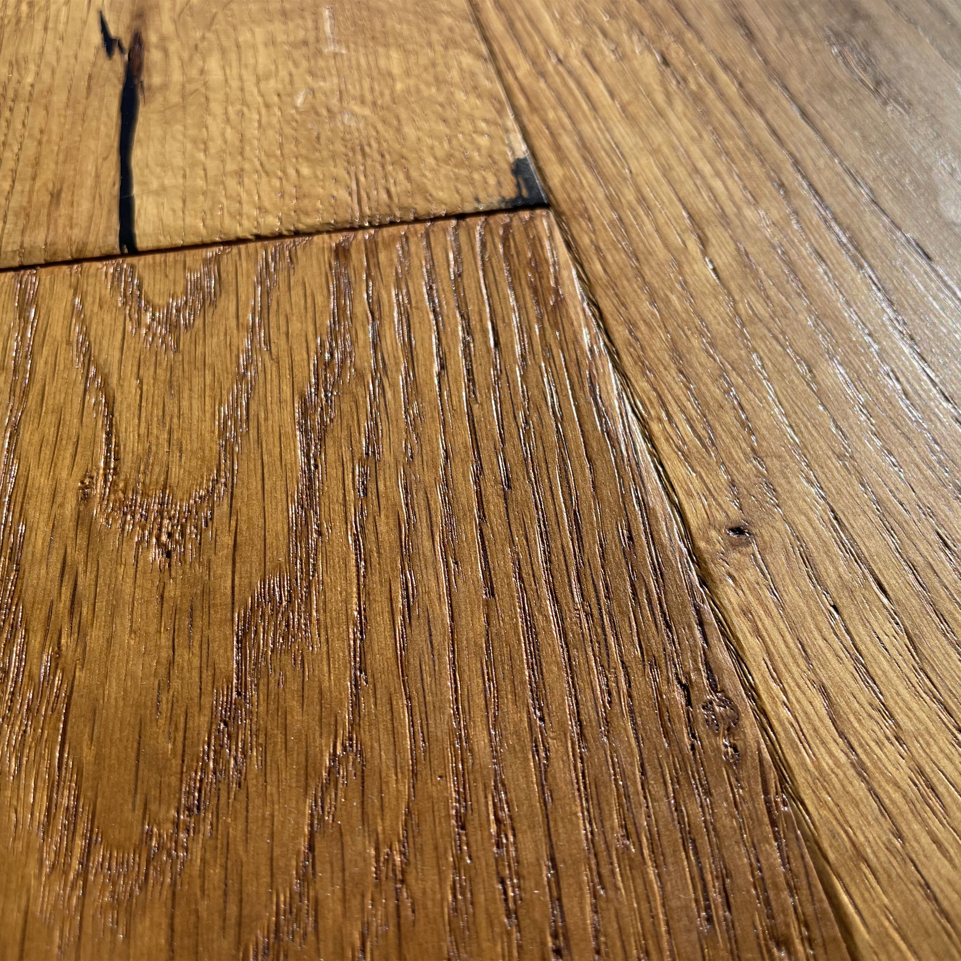 Maxilistone parquet "I MANUFATTI" quercia MIELE Olio/Cera 12x158x600/1830 piallata e bisellata a mano - Eternal Parquet