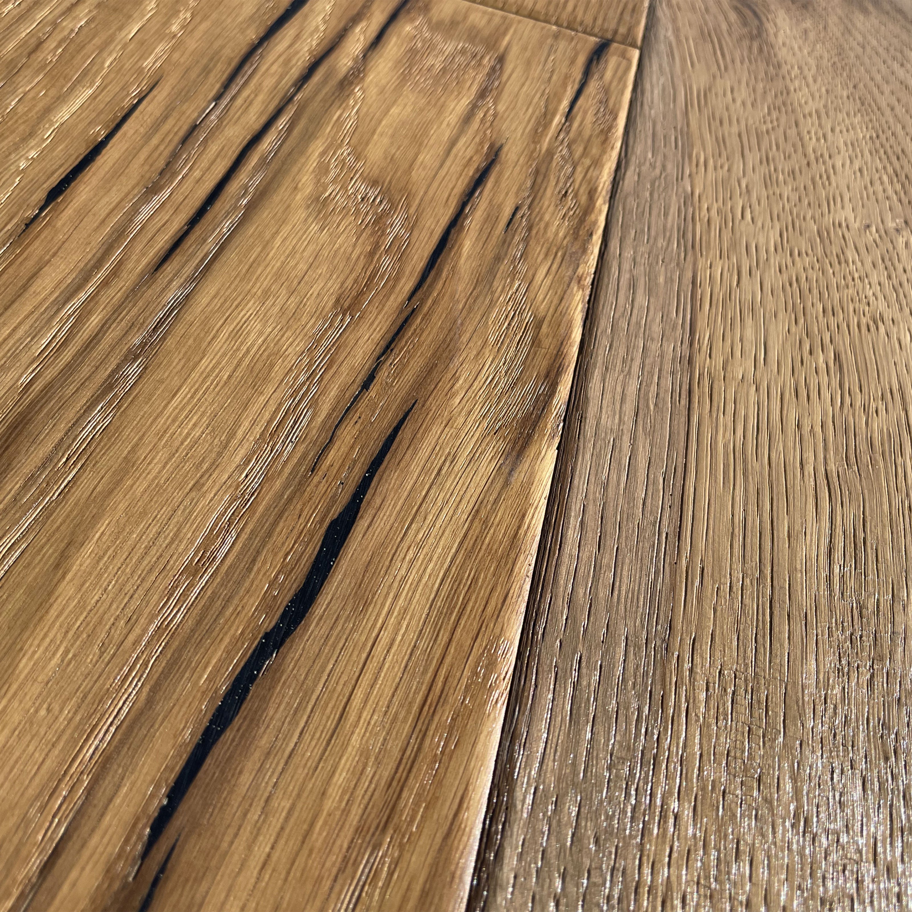 Maxilistone parquet "I MANUFATTI" quercia TERRA Olio/Cera 12x158x600/1830 piallata e bisellata a mano - Eternal Parquet