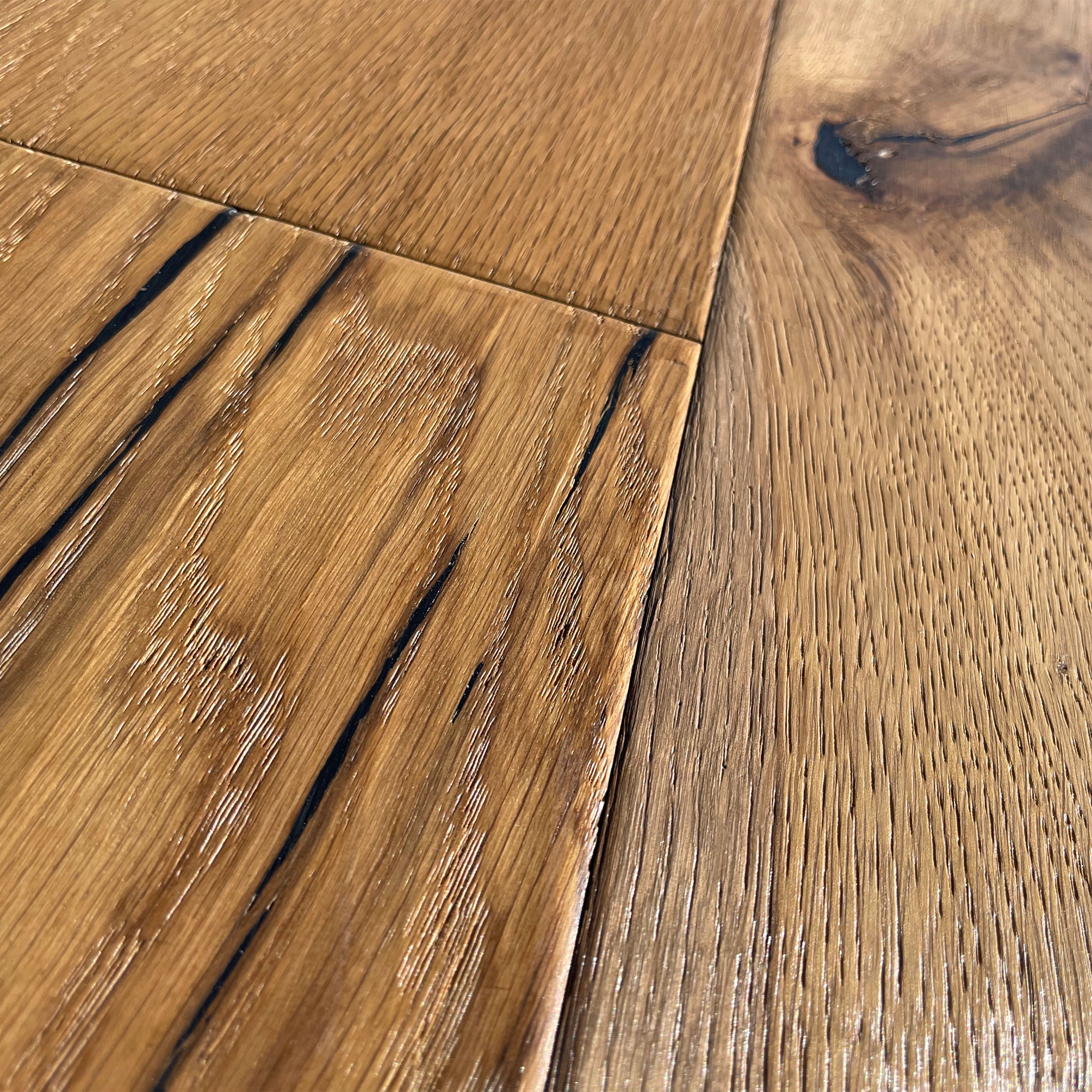 Maxilistone parquet "I MANUFATTI" quercia TERRA Olio/Cera 12x158x600/1830 piallata e bisellata a mano - Eternal Parquet