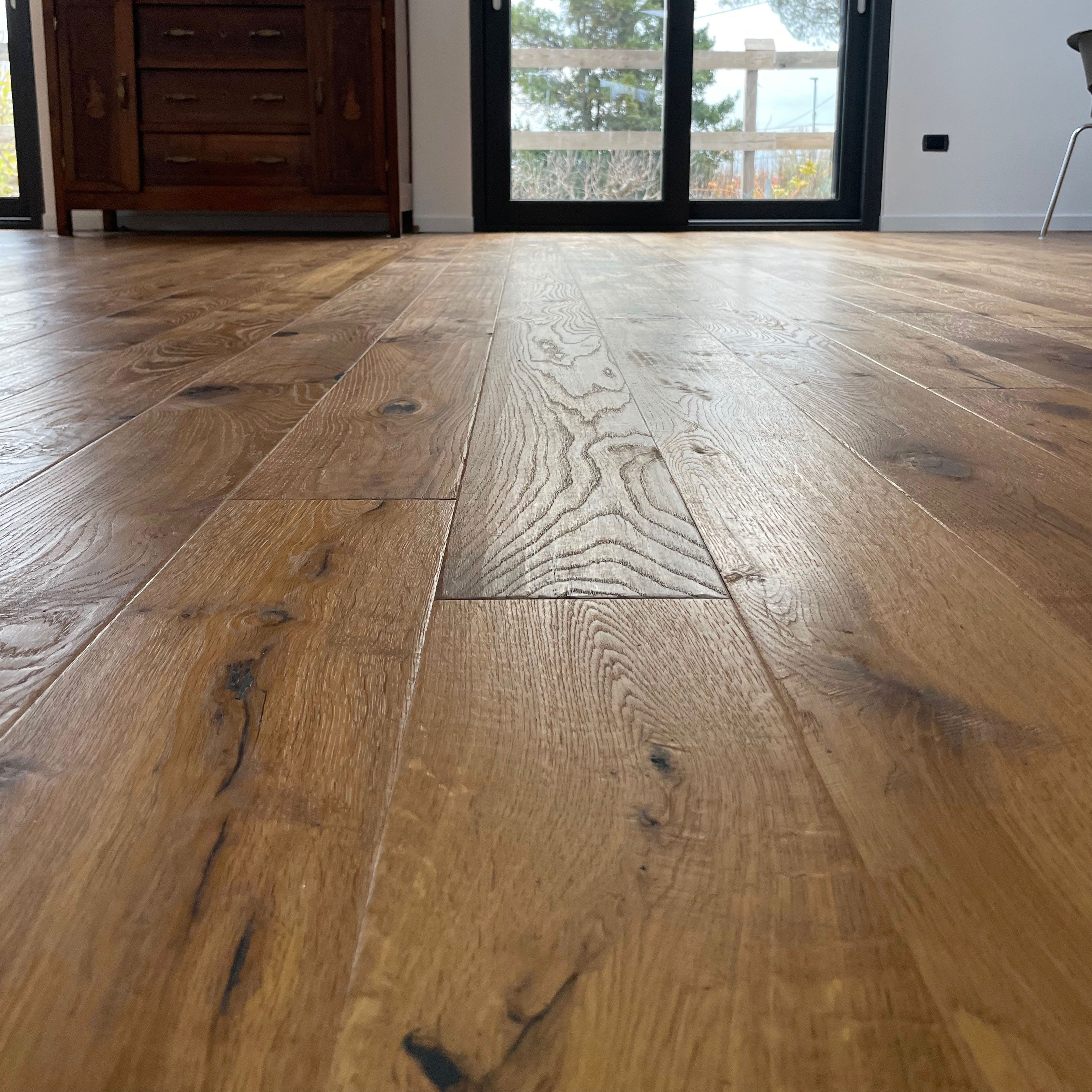 Maxilistone parquet "I MANUFATTI" quercia Thermo Olio/Cera 12x158x600/1830 piallata e bisellata a mano - Eternal Parquet