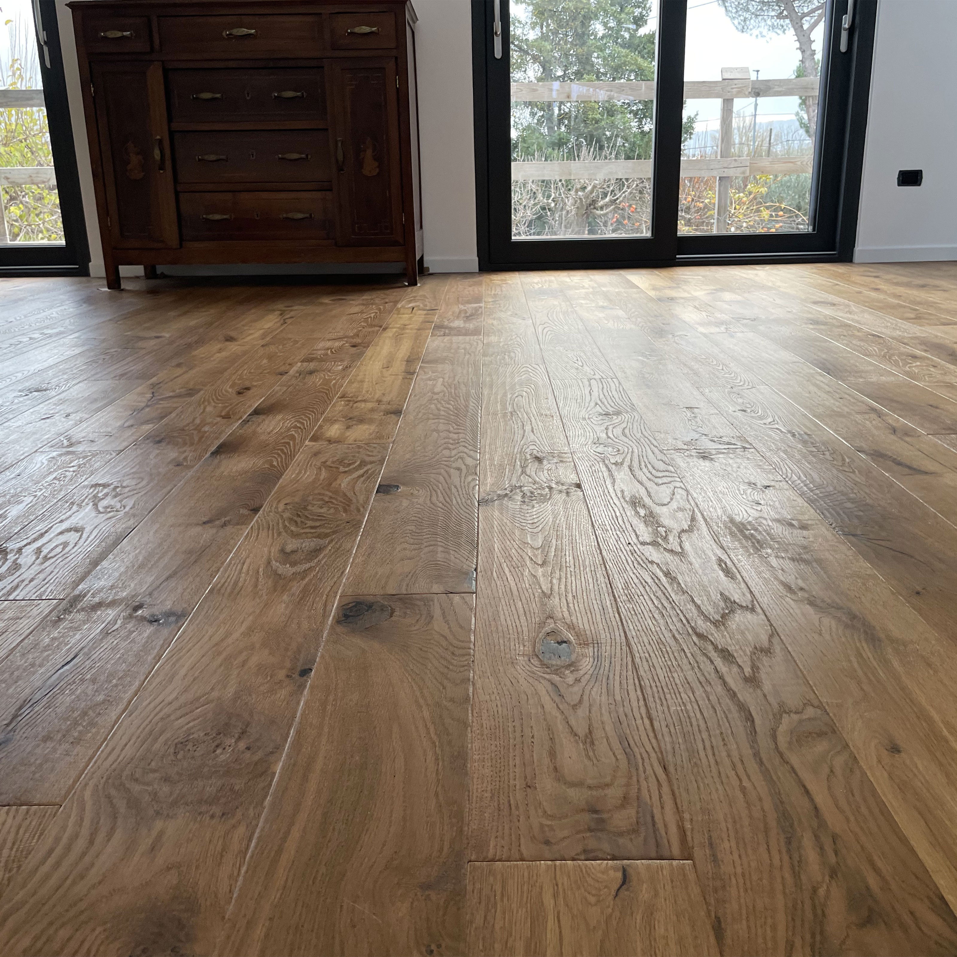 Maxilistone parquet "I MANUFATTI" quercia Thermo Olio/Cera 12x158x600/1830 piallata e bisellata a mano - Eternal Parquet