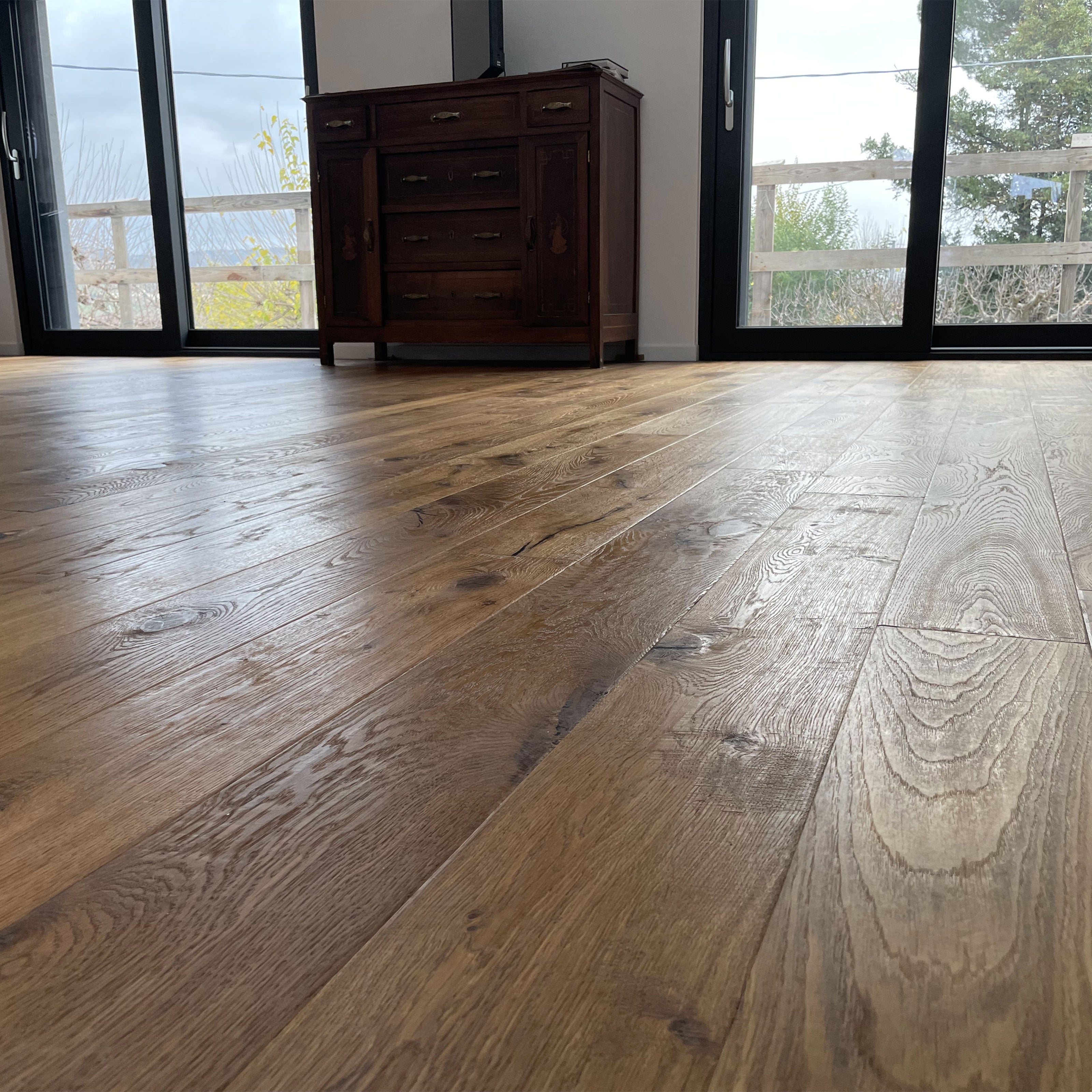 Maxilistone parquet "I MANUFATTI" quercia Thermo Olio/Cera 12x158x600/1830 piallata e bisellata a mano - Eternal Parquet