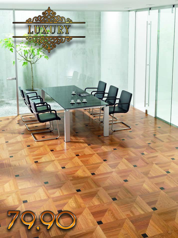 ***LOTTO STOCK*** 80MQ Parquet prefinito classico 390x390x14mm BUCKINGHAM quadrotte in Jatoba verniciato semilucido - Eternal Parquet