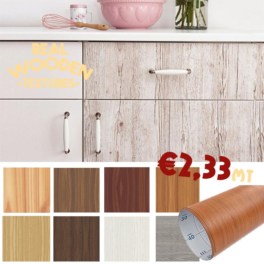 Rotolo di plastica adesiva effetto legno 15mt x 45cm per impiallacciare mobili - Eternal Parquet