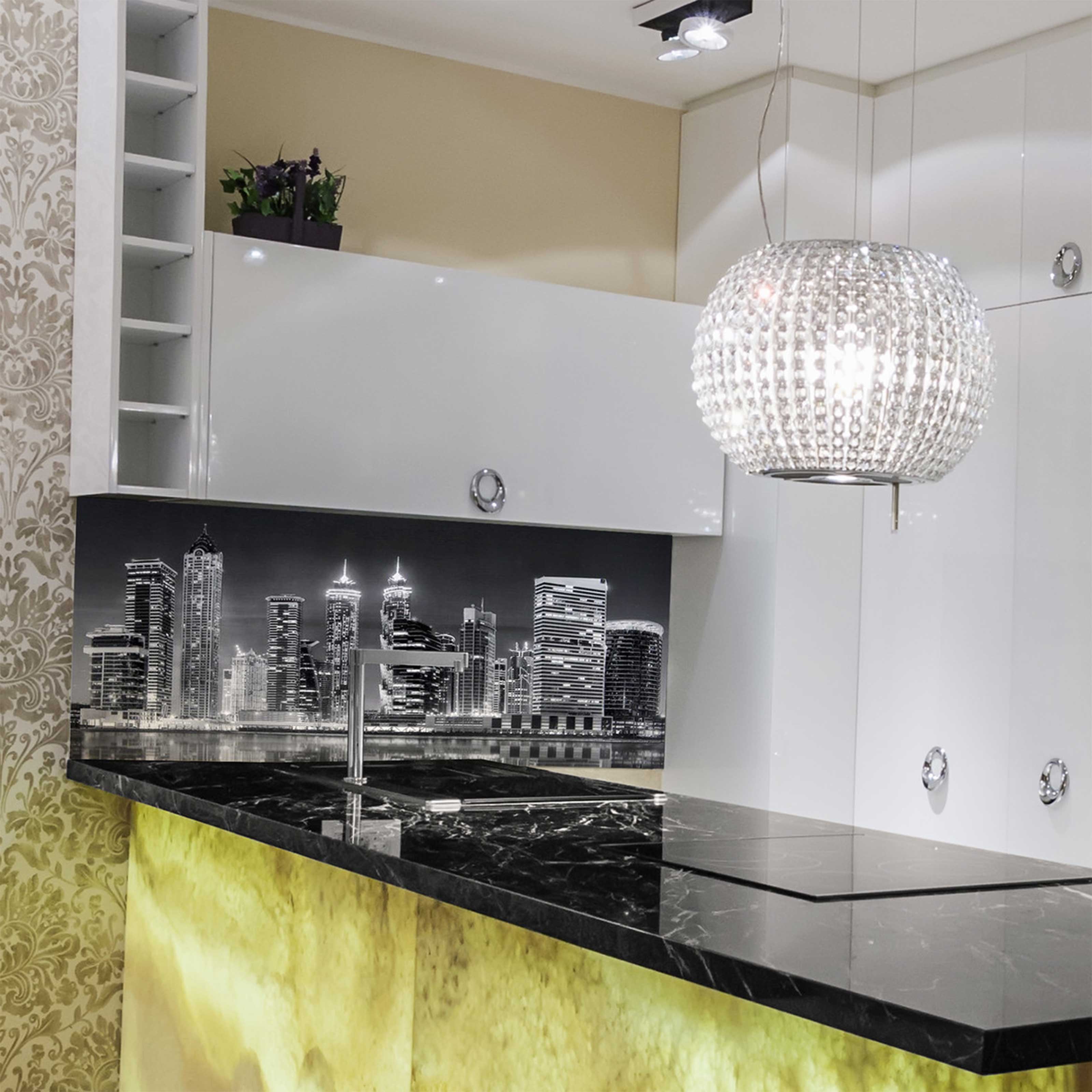 Pannelli 3D Rivestimento a parete in PVC a rilievo realistici parato di design NIGHT METROPOLI BW - Eternal Parquet