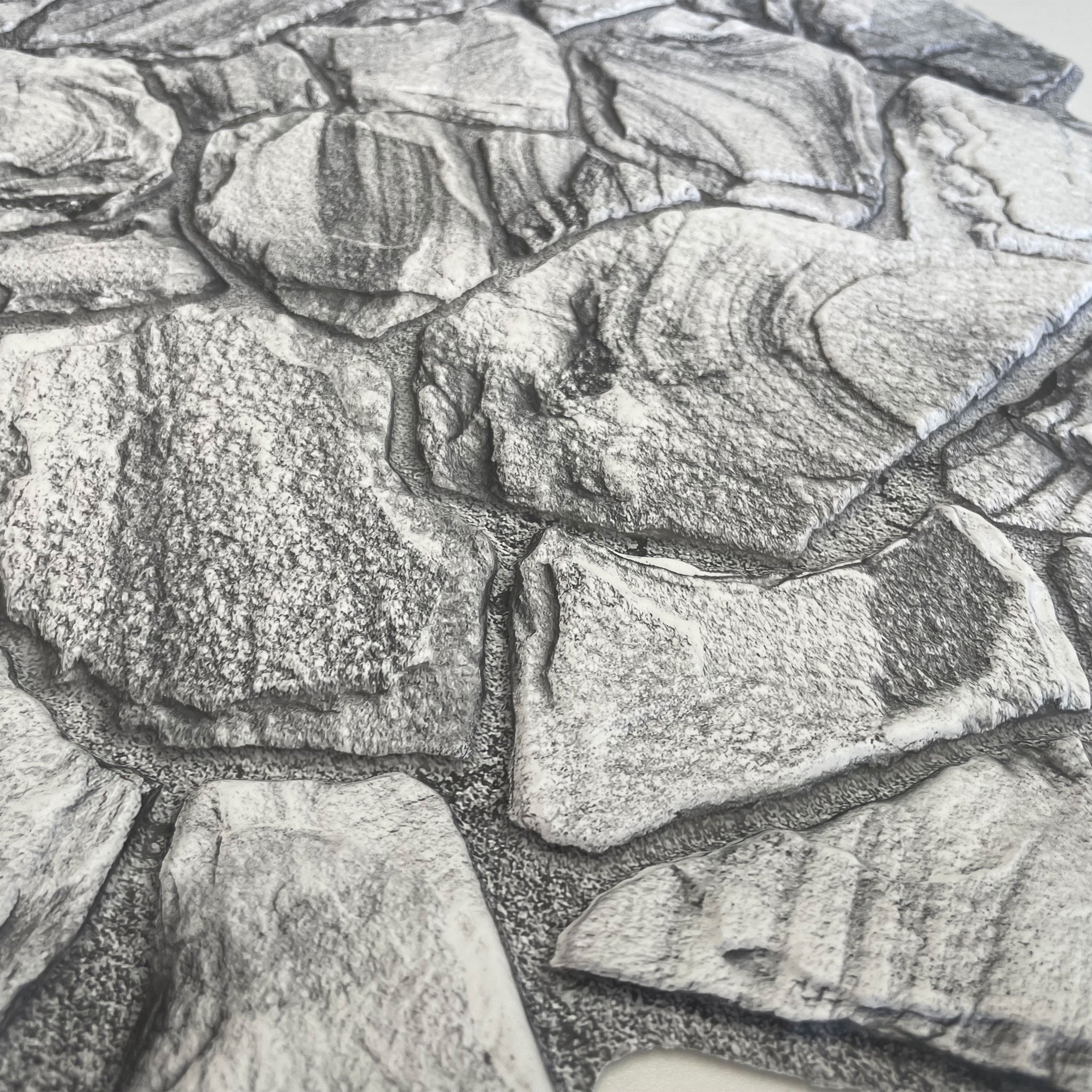 Pannelli 3D Rivestimento a parete in PVC effetto ARENARIA GRIGIA Realistici e isolanti. - Eternal Parquet