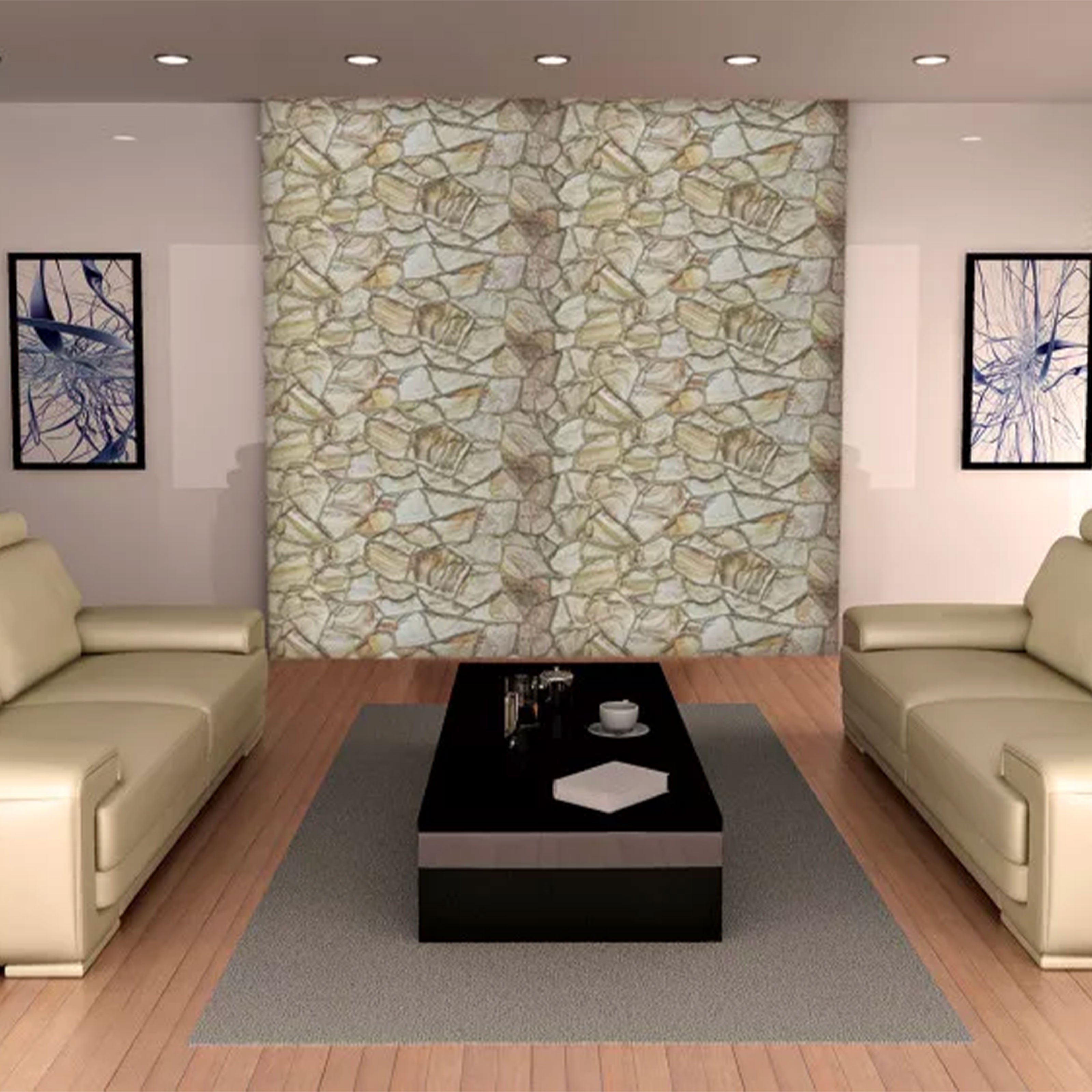 Pannelli 3D Rivestimento a parete in PVC effetto ARENARIA MIELE Realistici e isolanti. - Eternal Parquet