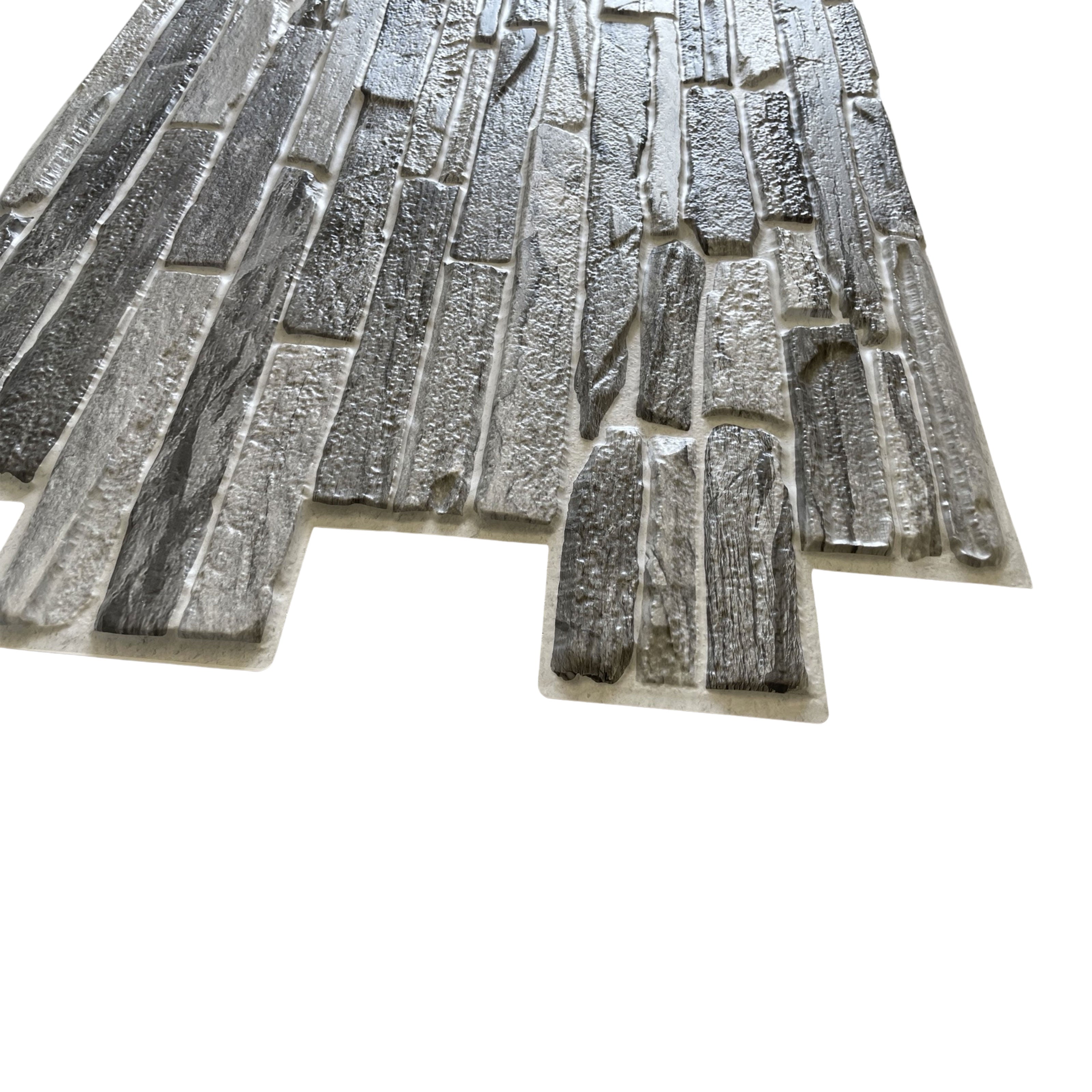 Pannelli 3D Rivestimento a parete in PVC effetto LASTRE DI PIETRA GRIGIA Realistici e isolanti. - Eternal Parquet