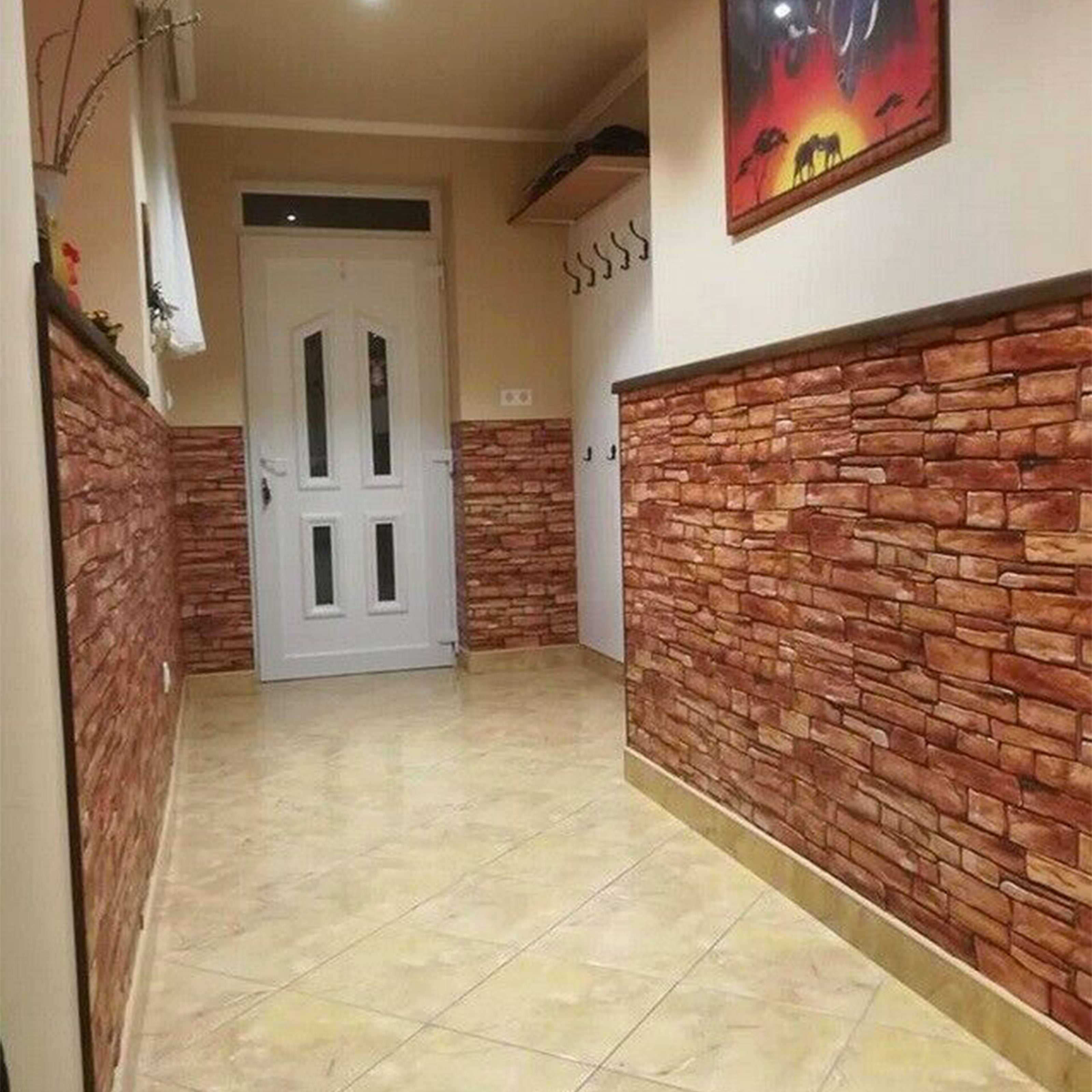 Pannelli 3D Rivestimento a parete in PVC effetto LASTRE DI PIETRA ROSSE Realistici e isolanti. - Eternal Parquet