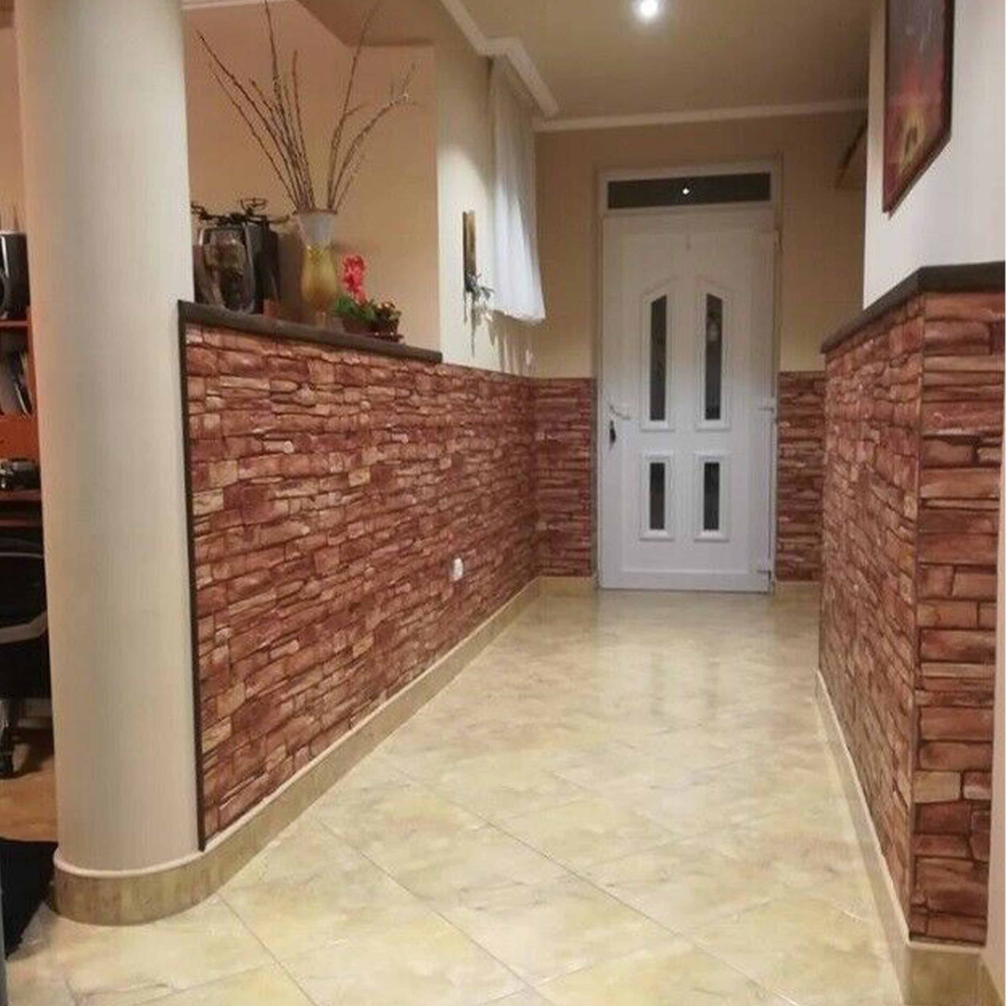 Pannelli 3D Rivestimento a parete in PVC effetto LASTRE DI PIETRA ROSSE Realistici e isolanti. - Eternal Parquet