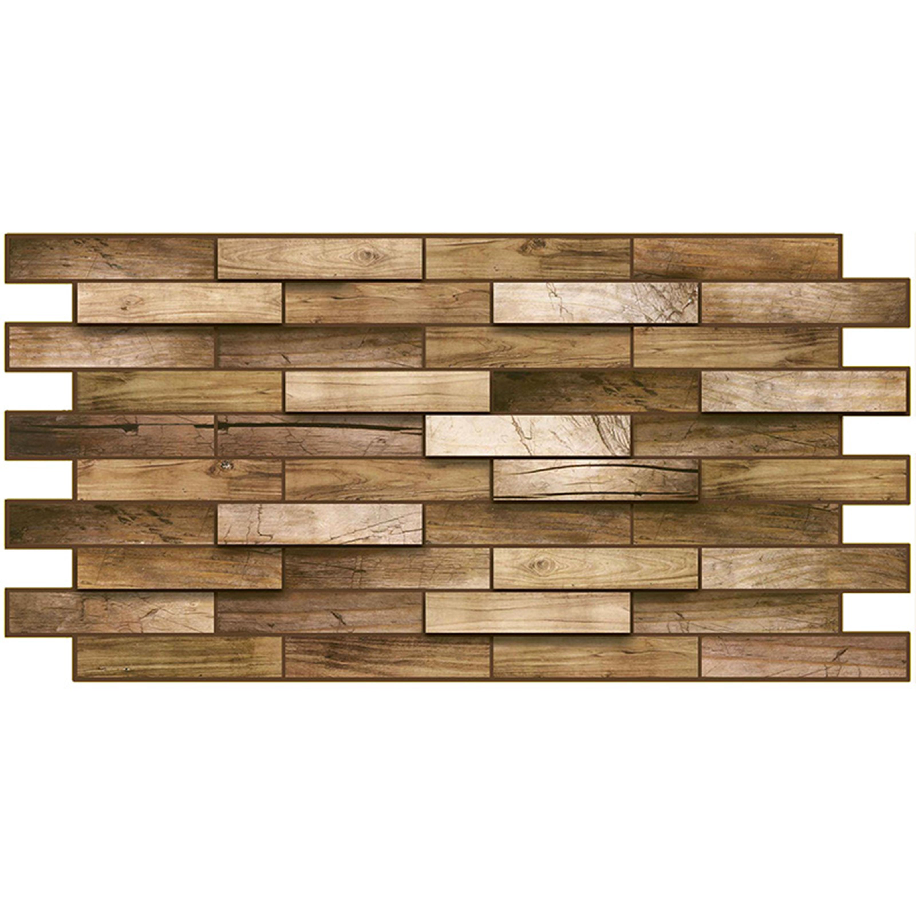 Pannelli 3D Rivestimento a parete in PVC effetto MATTONCINI DI LEGNO Realistici e isolanti. - Eternal Parquet