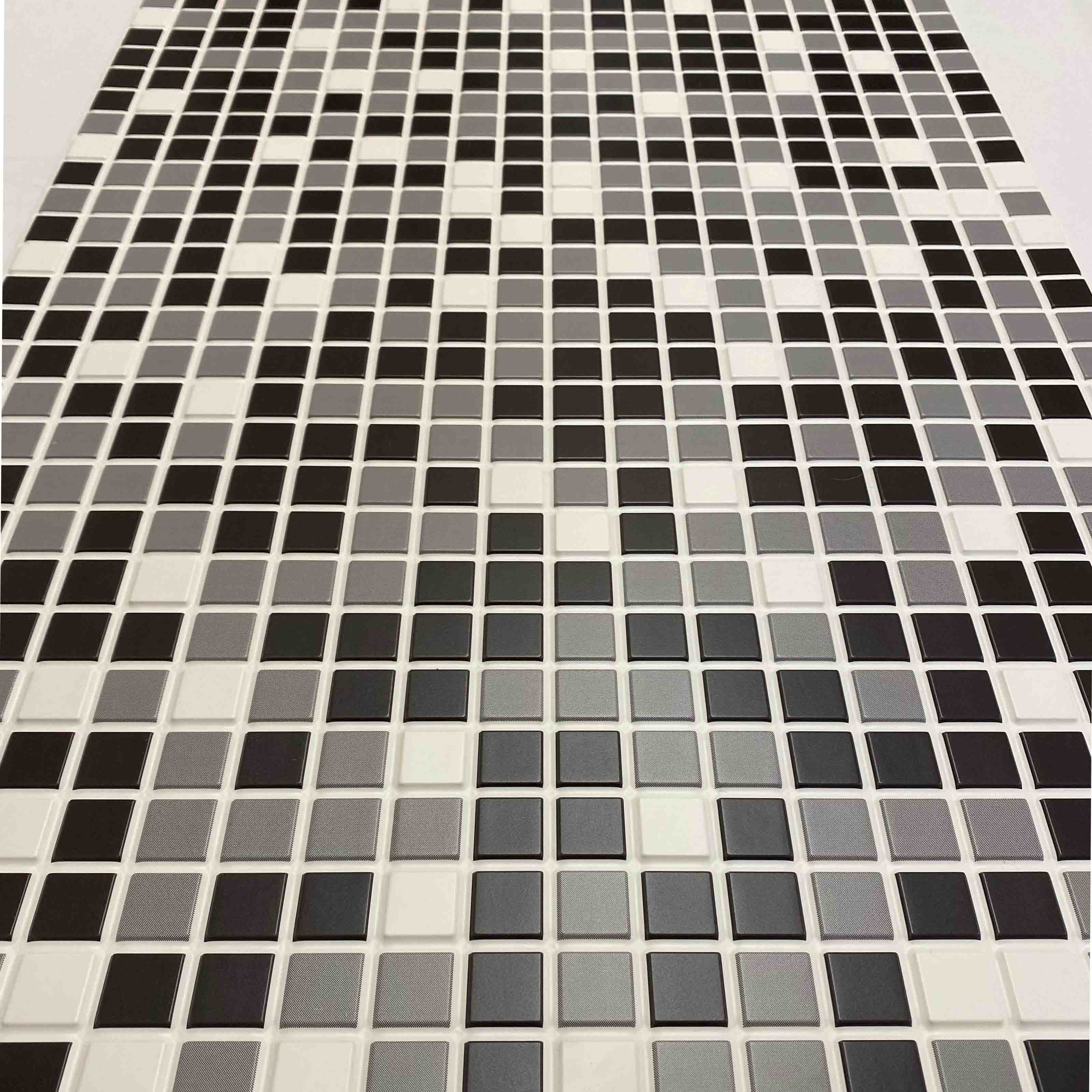 Pannelli 3D Rivestimento a parete in PVC effetto MOSAICO NERO GRIGIO Realistici e isolanti. - Eternal Parquet