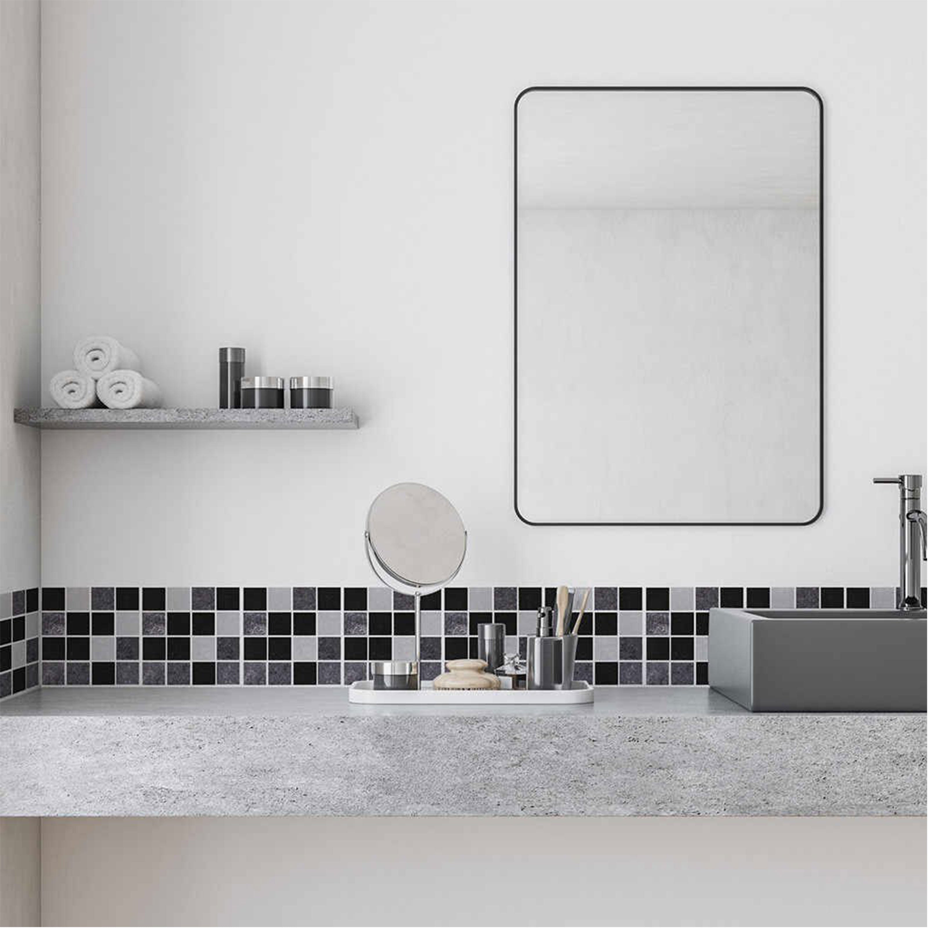 Pannelli 3D Rivestimento a parete in PVC effetto MOSAICO NERO GRIGIO Realistici e isolanti. - Eternal Parquet