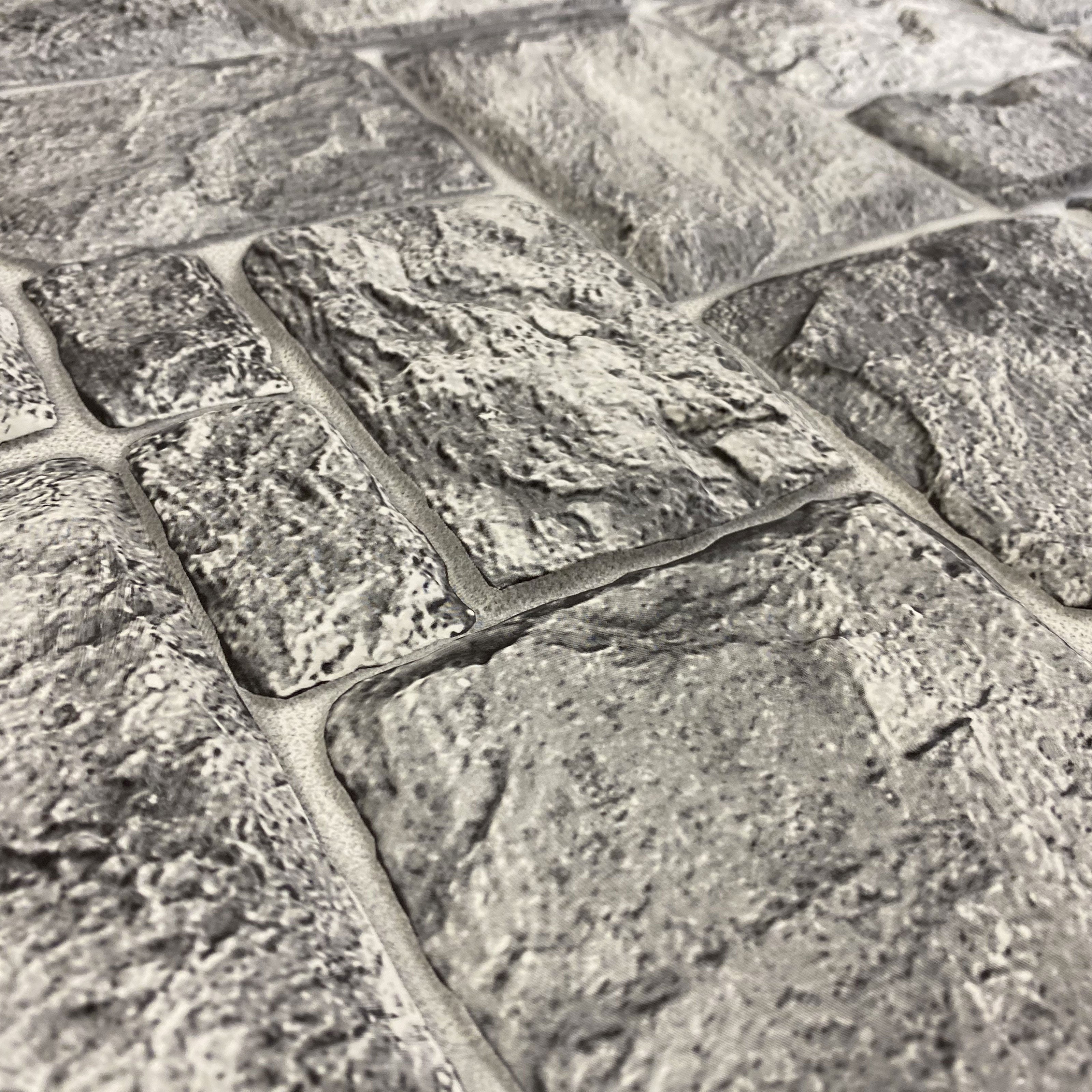 Pannelli 3D Rivestimento a parete in PVC effetto pietra GRIGIA NATURALE Realistici e isolanti. - Eternal Parquet