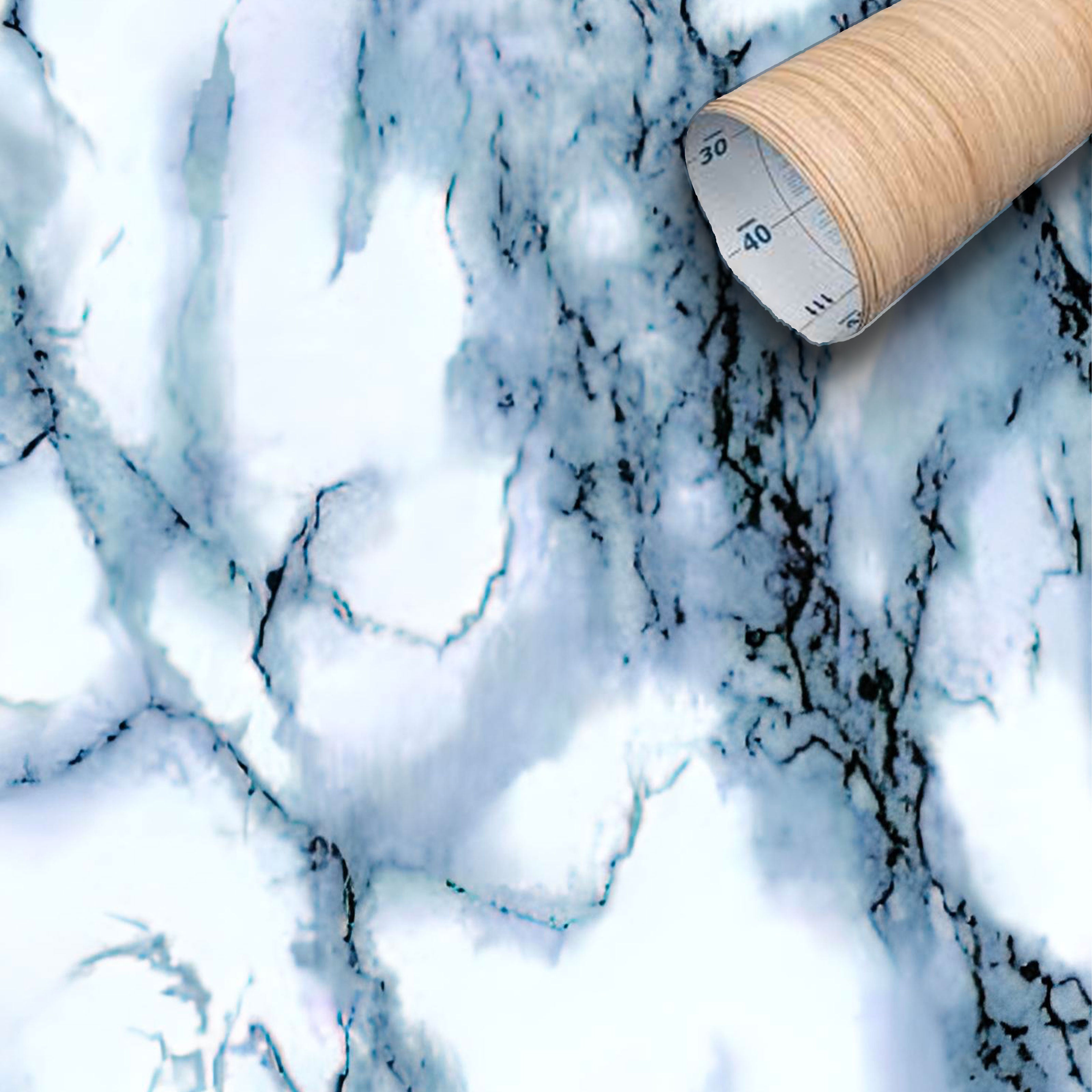 Rotolo 45cm x 15mt di pellicola adesiva effetto MARMO GRIGIO 3d HD per mura e mobili - Eternal Parquet