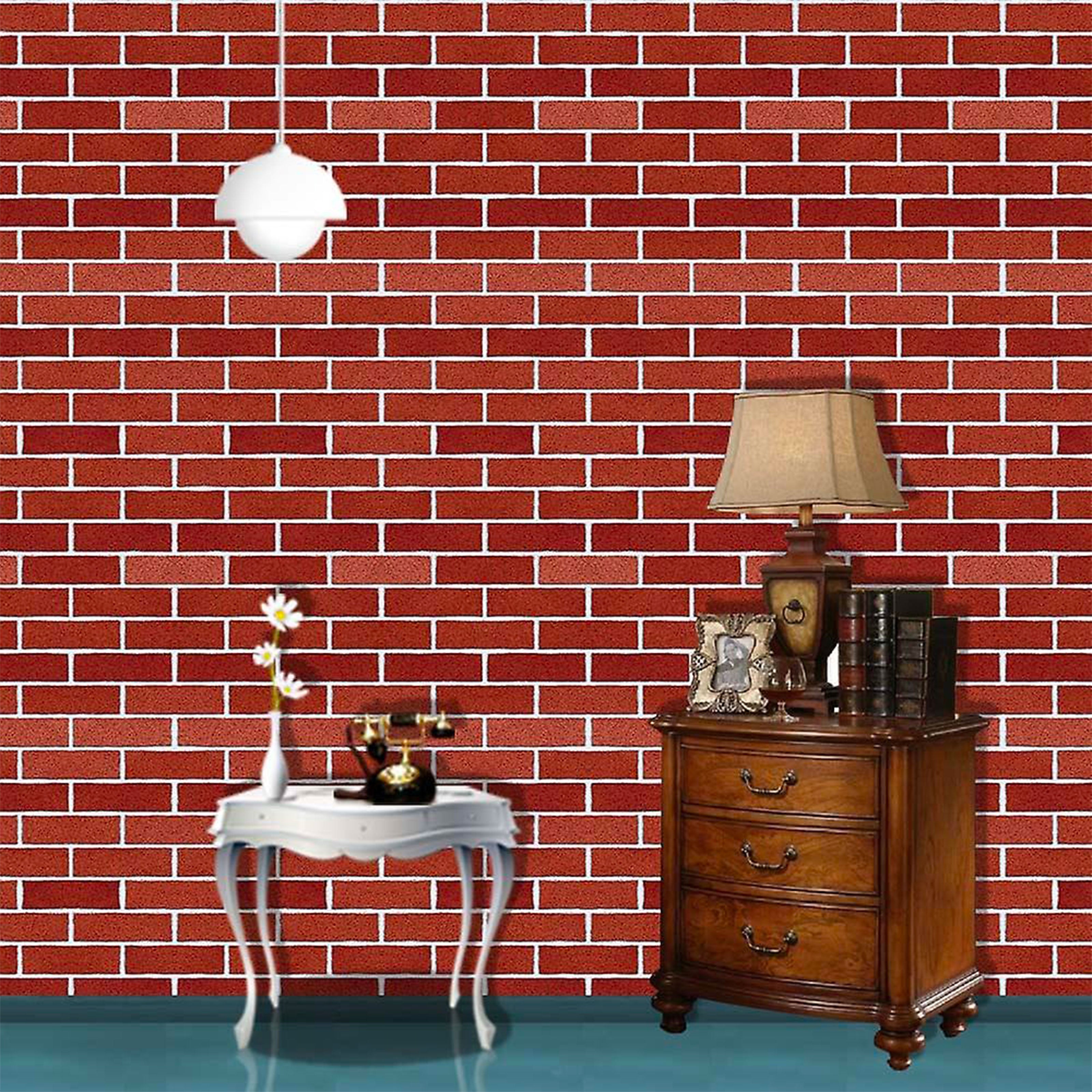 Rotolo 45cm x 15mt di pellicola adesiva effetto Mattoni lisci per mura, mobili, superfici - Eternal Parquet