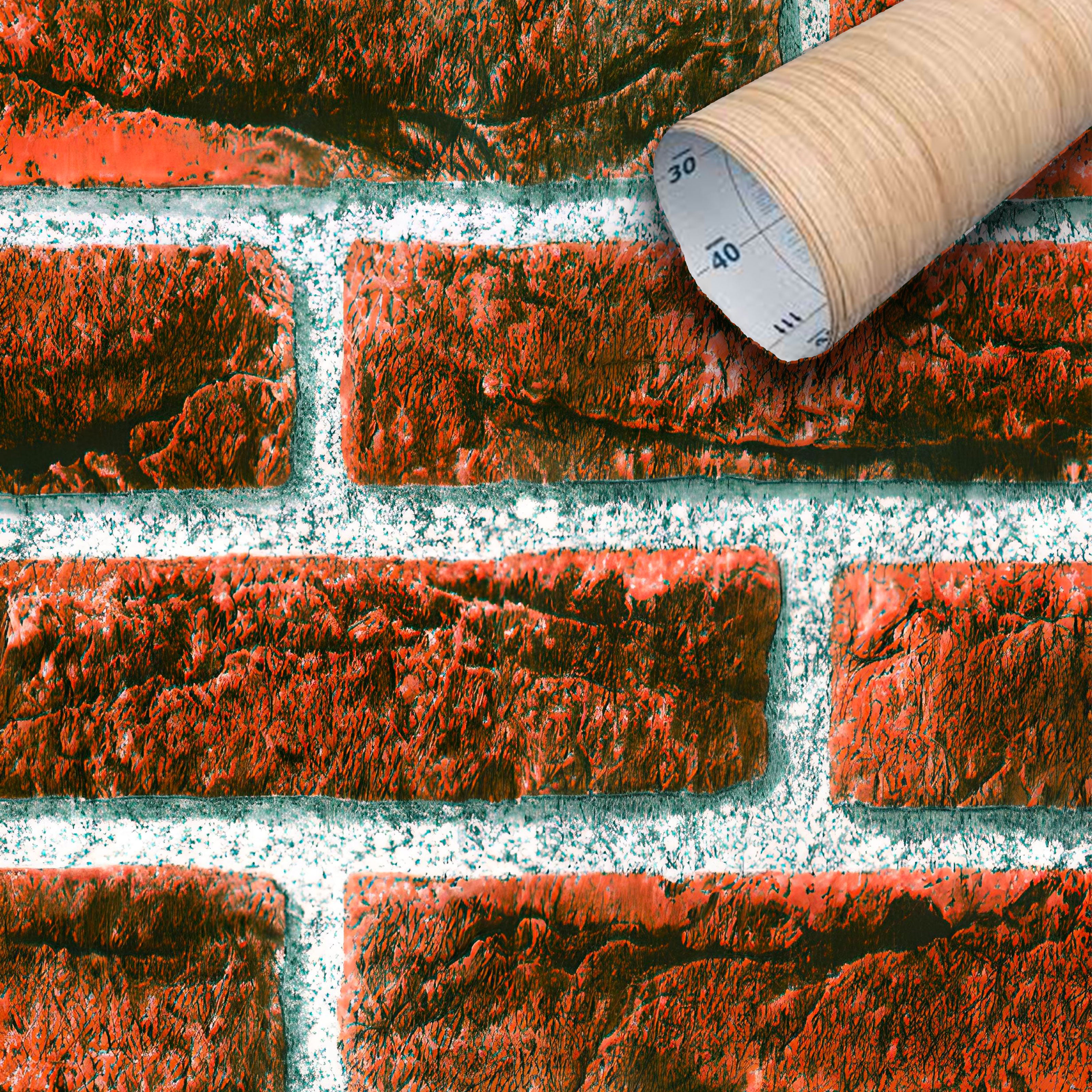 Rotolo 45cm x 15mt di pellicola adesiva effetto MATTONI ROSSI 3d HD per mura e mobili - Eternal Parquet