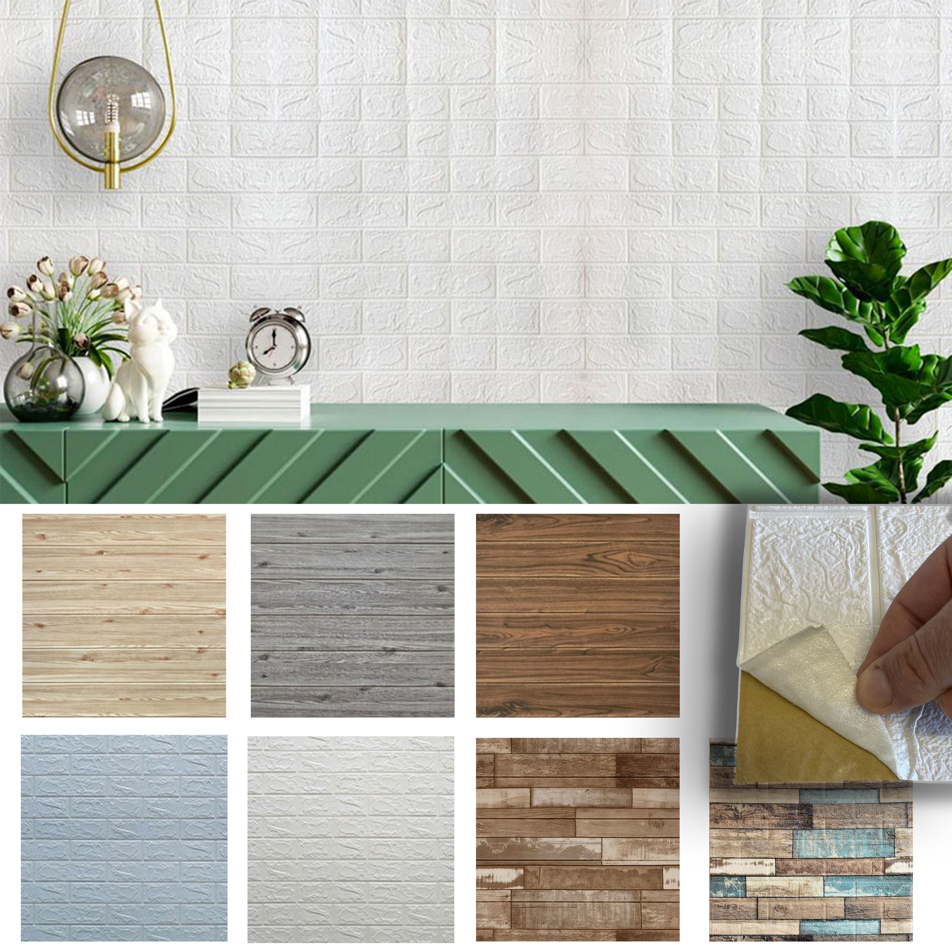 Pannelli 3D Autoadesivi in PE 70X70cm Mattoni o Legno Resistenti, isolanti, idrorepellenti, economici - Eternal Parquet