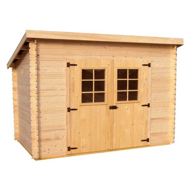 Casetta A Tavole Ad Incastro Spessore 20mm Senza Pavimento Tetto Mono-pendenza 300x185cm CH 3019.02 N - Eternal Parquet