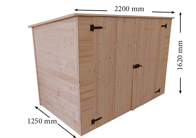 Casetta Di Legno A Pannelli Per Biciclette Con Pavimento Spessore 16mm 200x120cm - Eternal Parquet