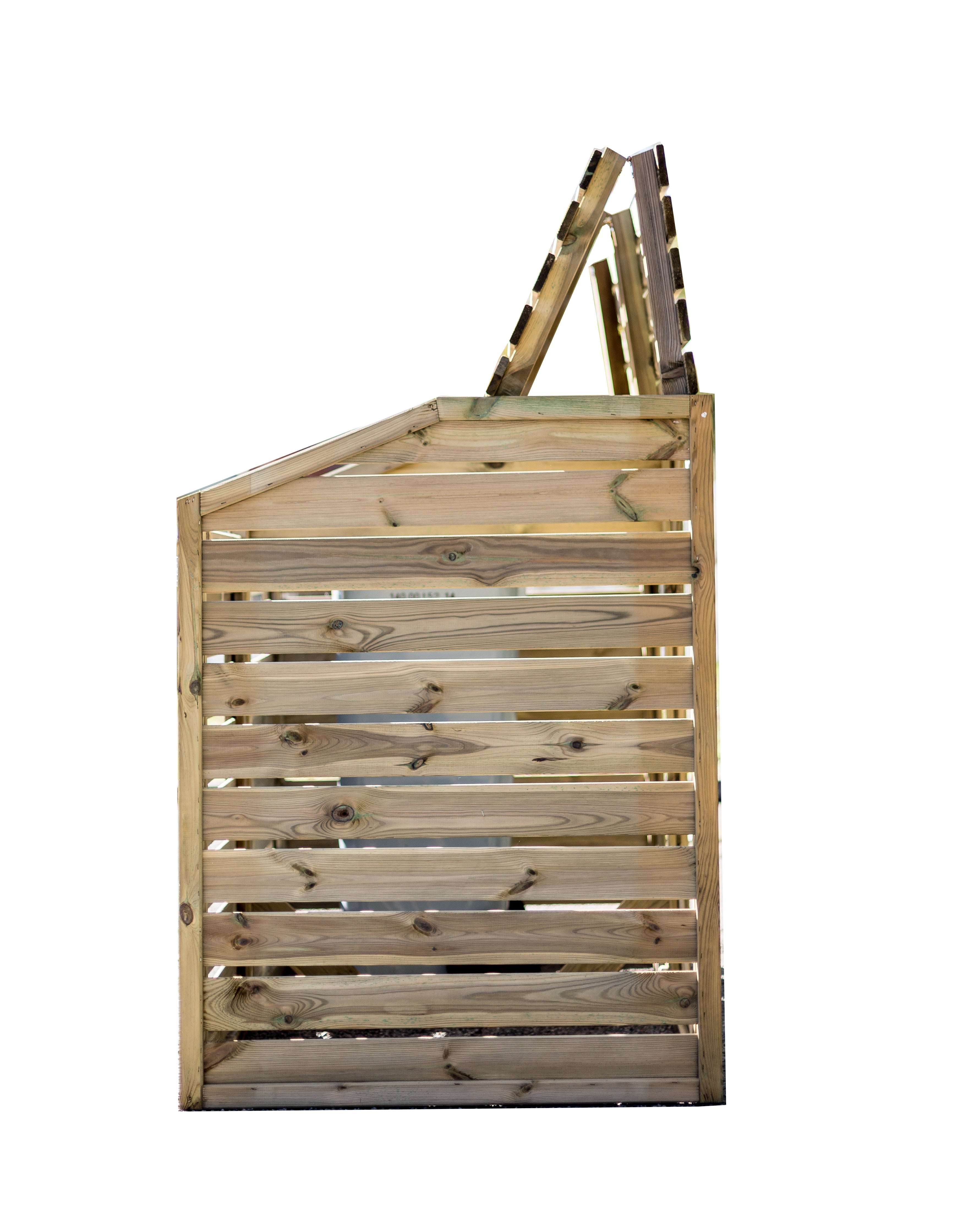 Copri Bidoni In Pino Silvestre Dotato Di Sportelli 150x12x90cm - Eternal Parquet