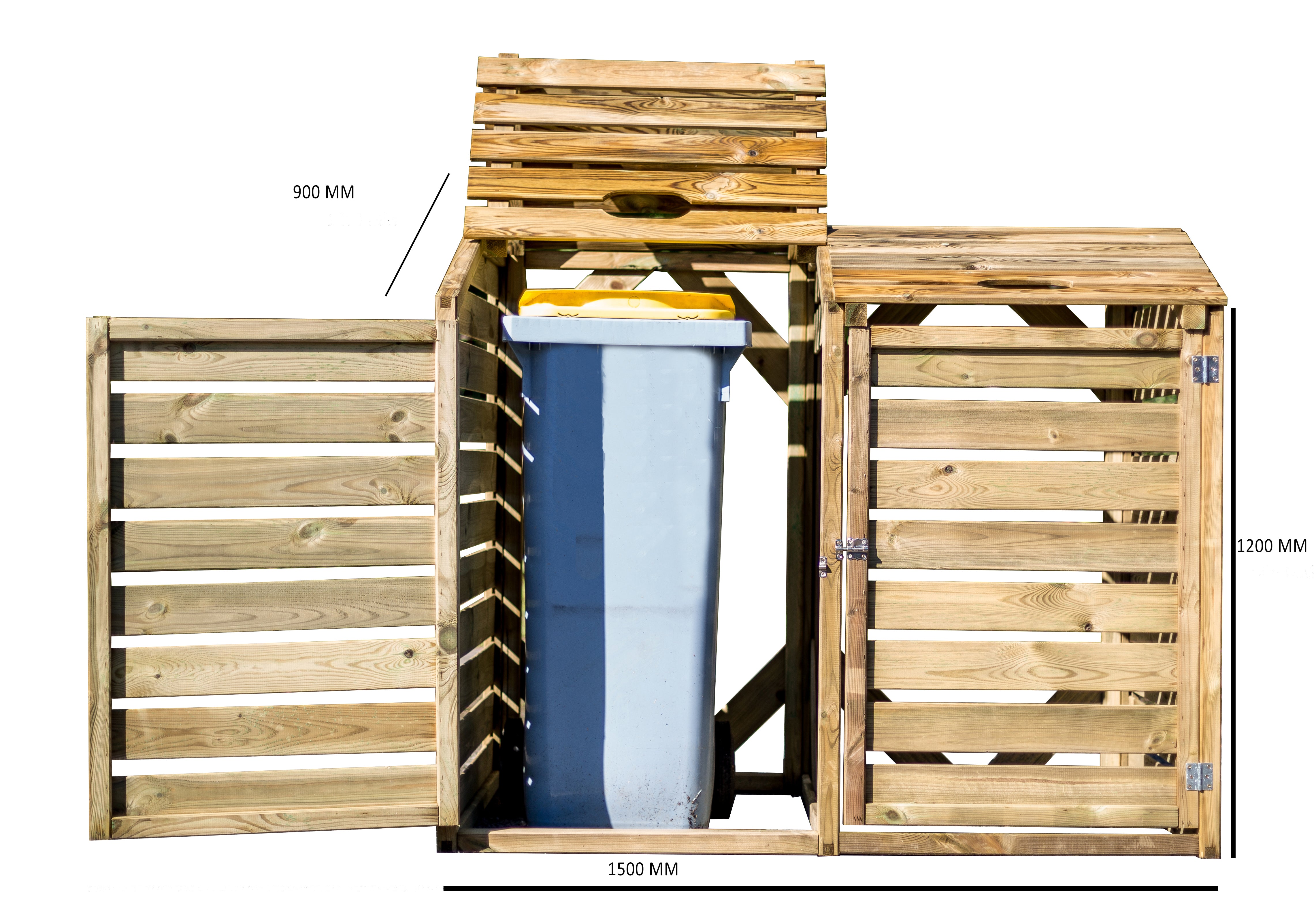 Copri Bidoni In Pino Silvestre Dotato Di Sportelli 150x12x90cm - Eternal Parquet