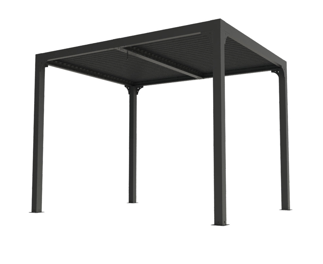 Pergola Bioclimatica In Alluminio Apertura Manuale Ripara Sole Pioggia 240x300cm - Eternal Parquet