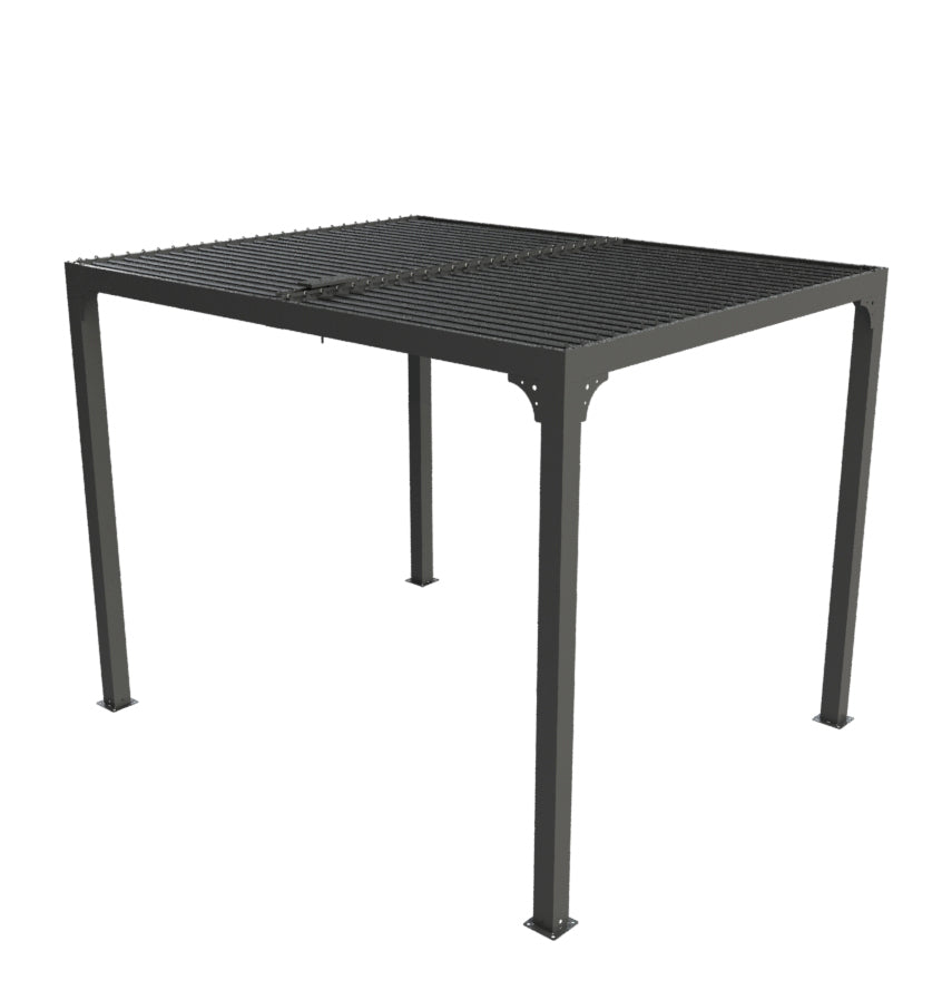 Pergola Bioclimatica In Alluminio Apertura Manuale Ripara Sole Pioggia 240x300cm - Eternal Parquet