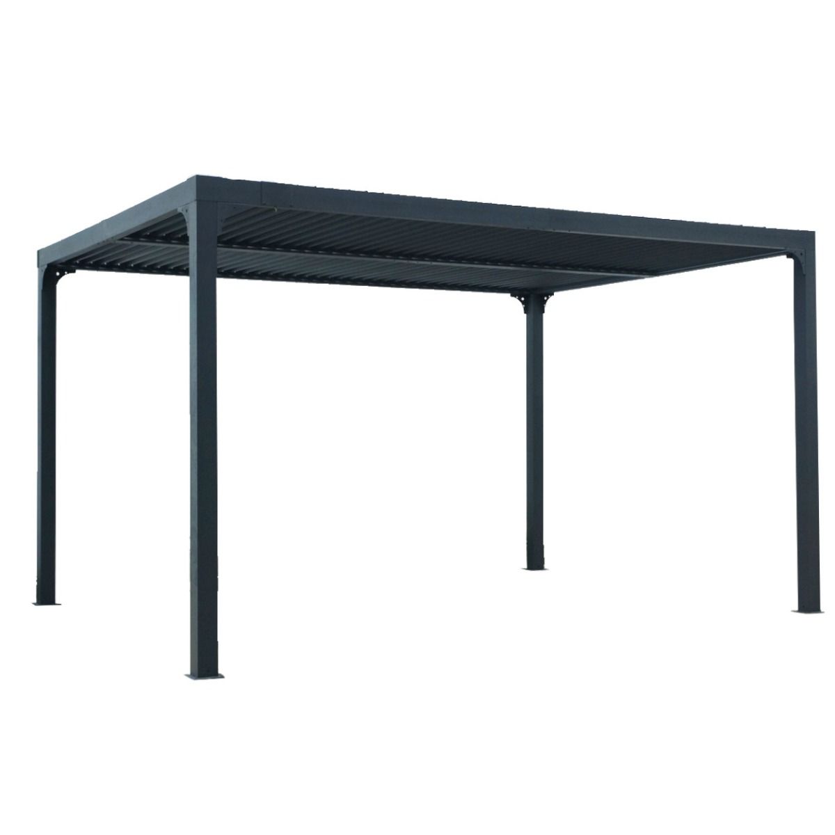 Pergola Bioclimatica In Alluminio Apertura Manuale Ripara Sole Pioggia 360x300cm - Eternal Parquet